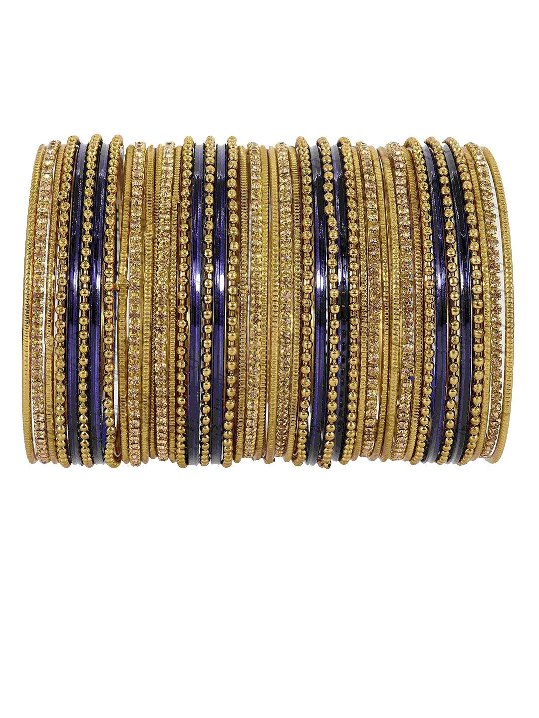 Buy NMII 44 Pcs Zircon Gemstone Studded Chain Work Bangles -  - Accessories for Women