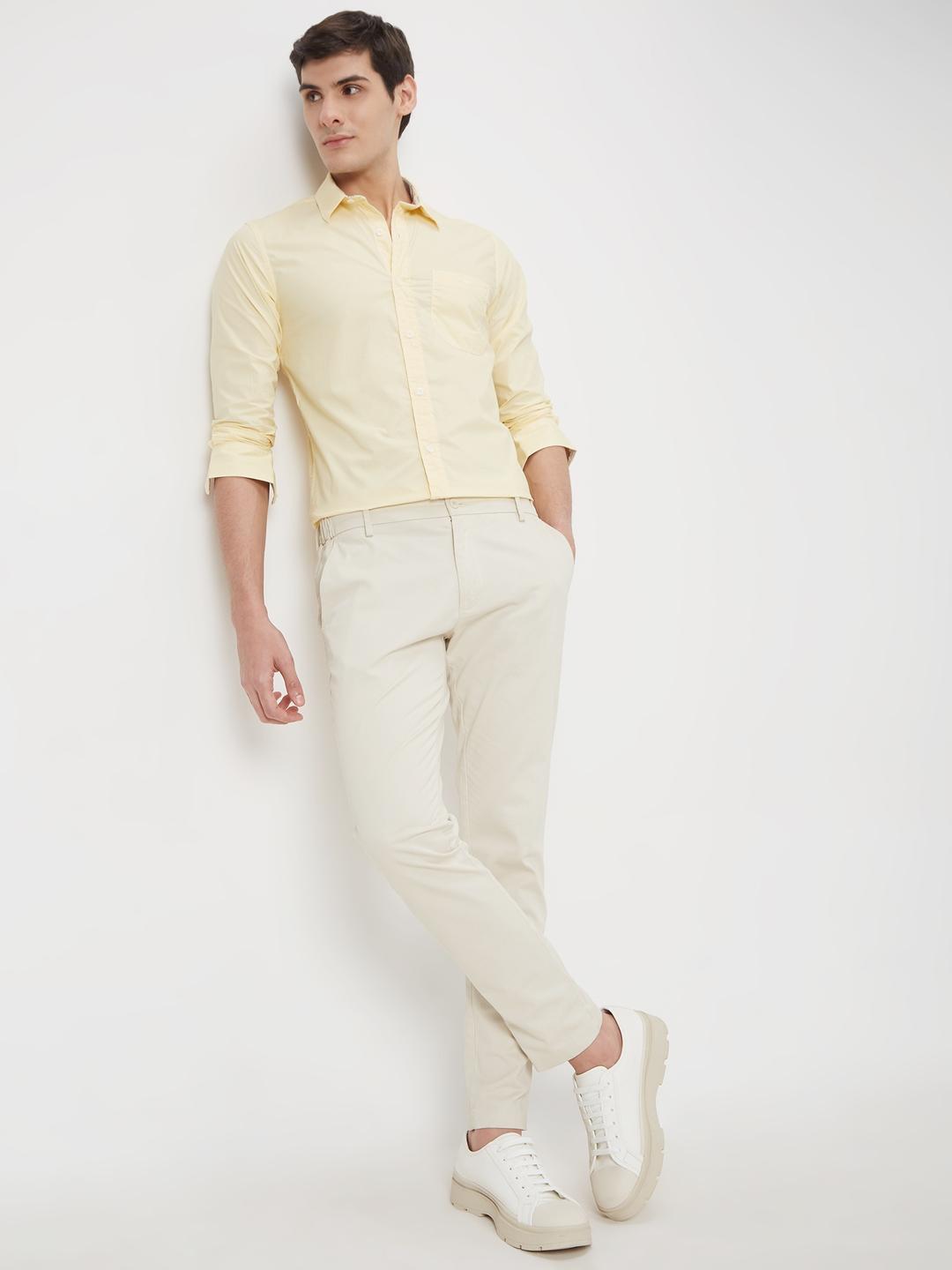 Mufti Spread Collar Cotton Casual Slim Fit Shirt