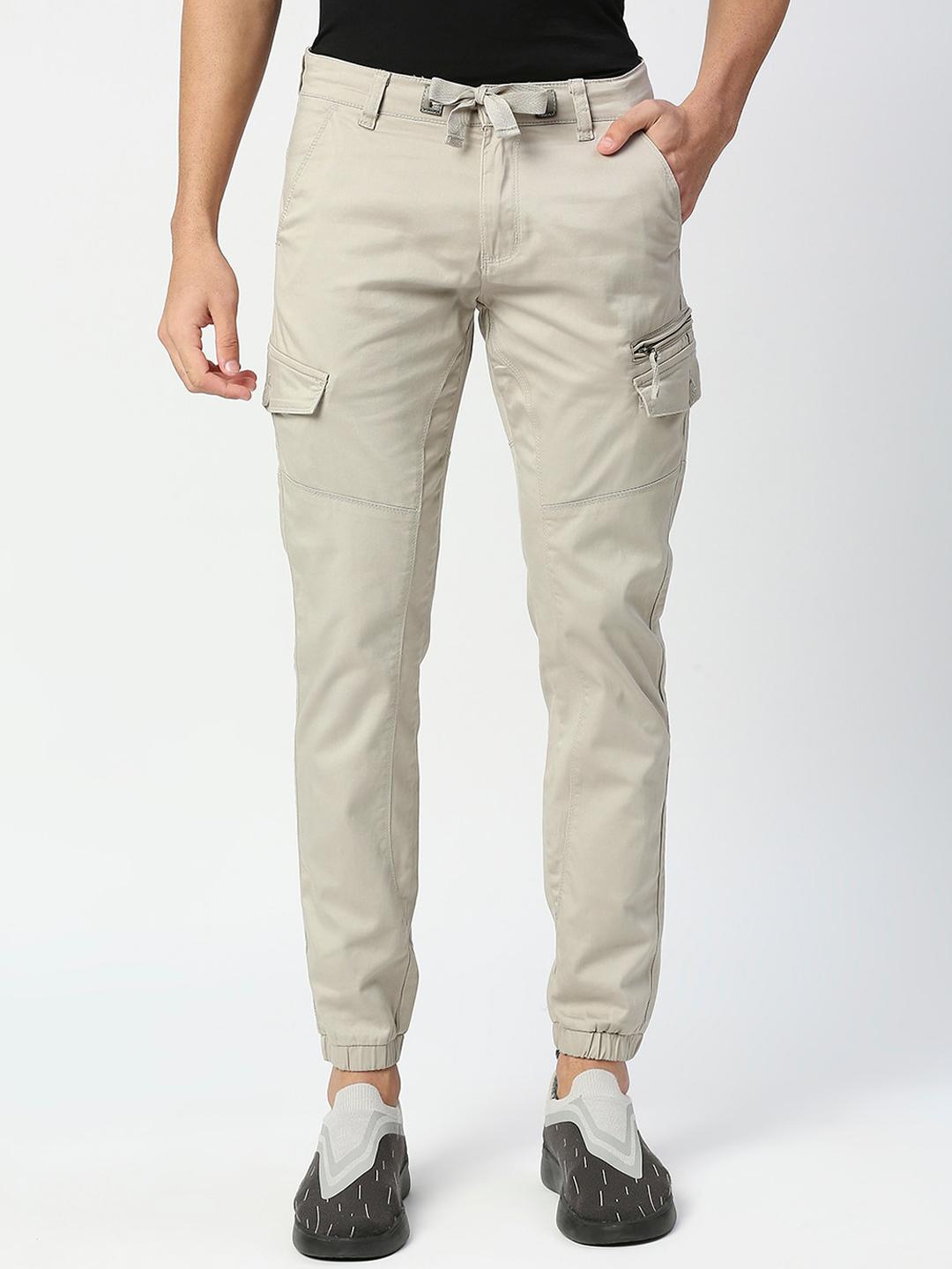 Buy Beevee Men Relaxed Tapered Fit Easy Wash Jogger - Trousers for Men ...