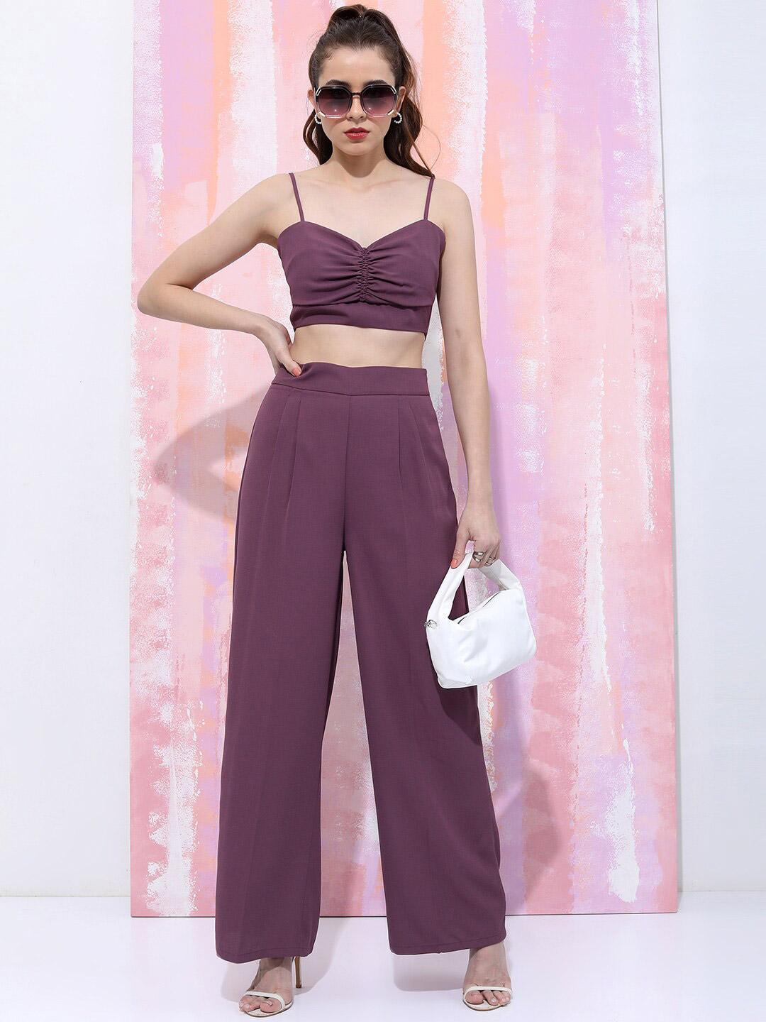 Buy Tokyo Talkies Women Purple Top With Trousers -  - Apparel for Women