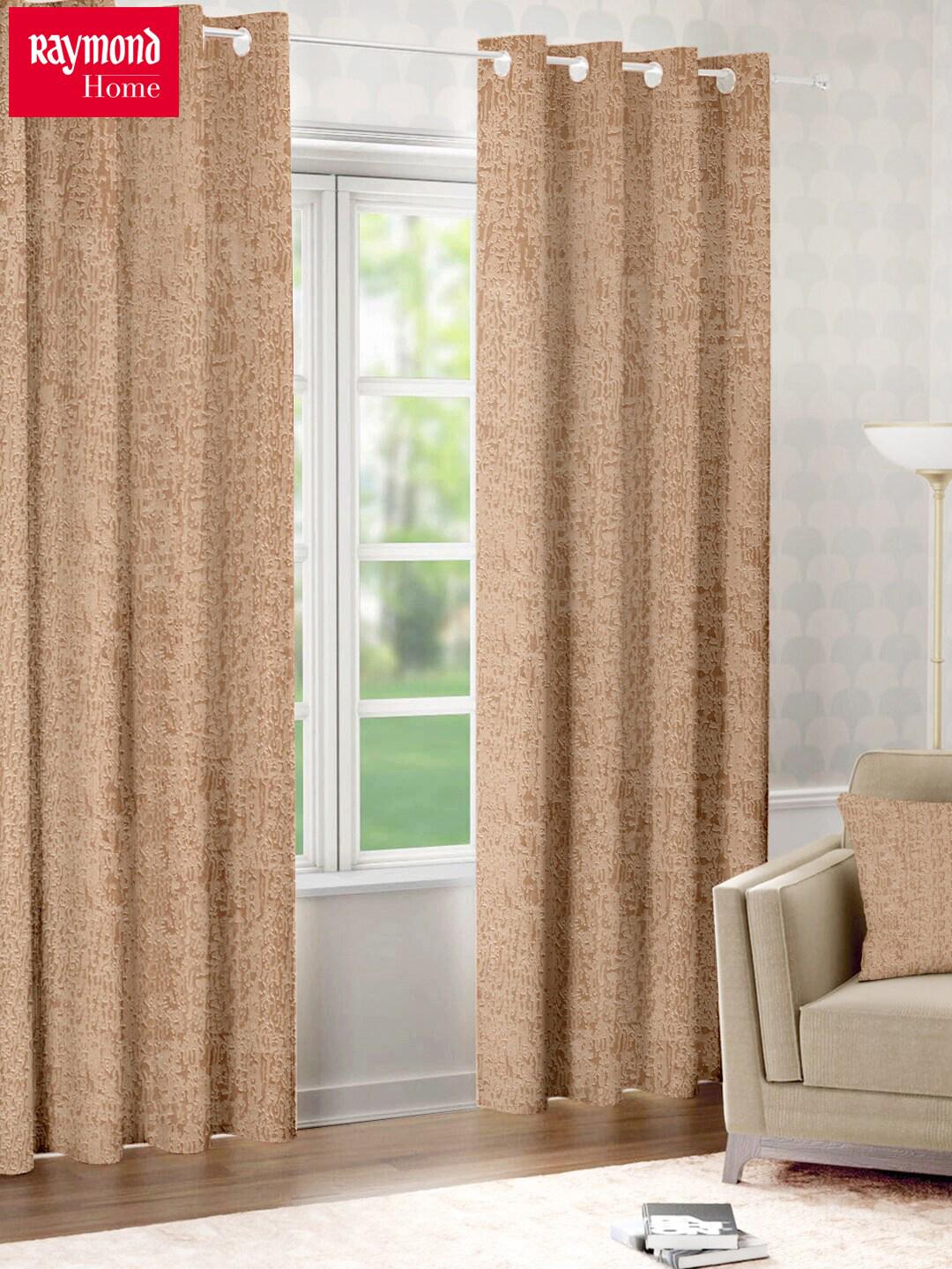 Buy Raymond Home Rust 2 Pcs Abstract Door Curtains - Curtains And ...