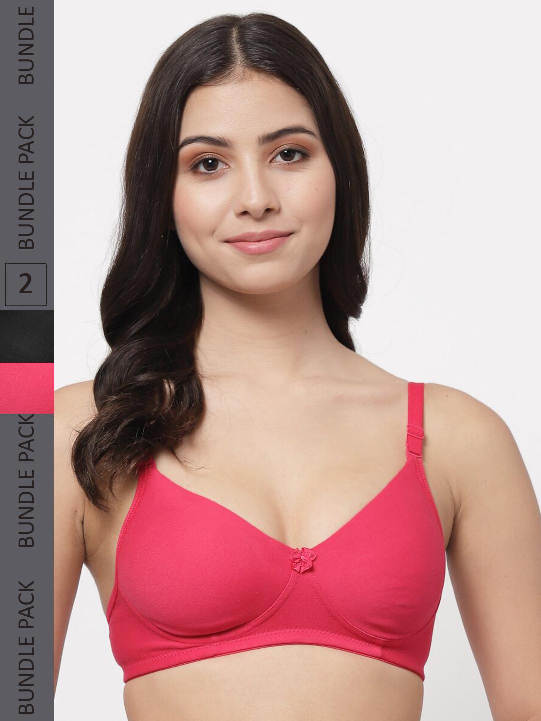 Buy College Girl Pack Of 2 Lightly Padded Seamless Non Wired Super Support Cotton T Shirt Bra - - Apparel for Women