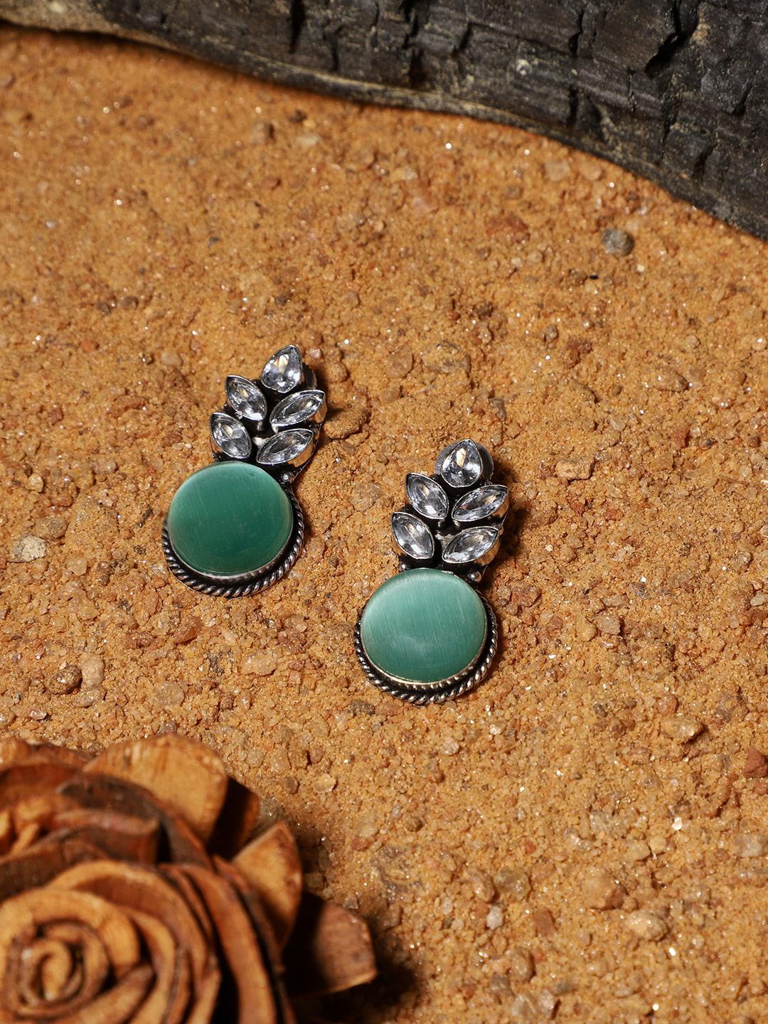 Buy VENI Silver Plated Oxidised Classic Drop Earrings -  - Accessories for Women