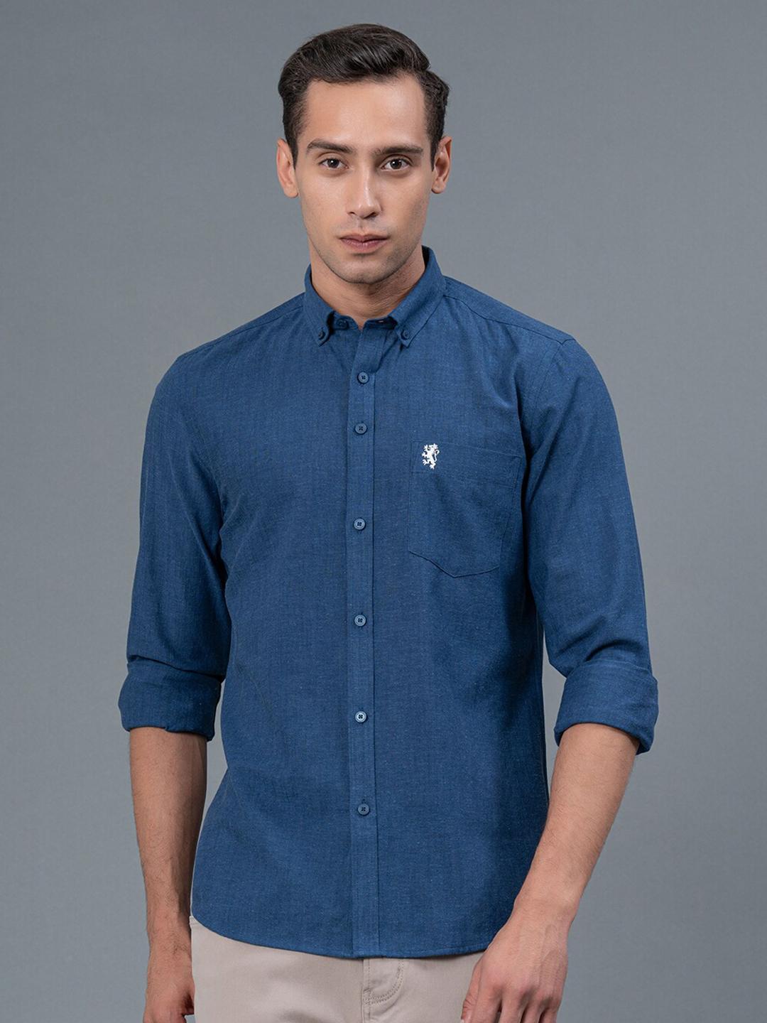 Red Tape Button Down Collar Linen Casual Shirt