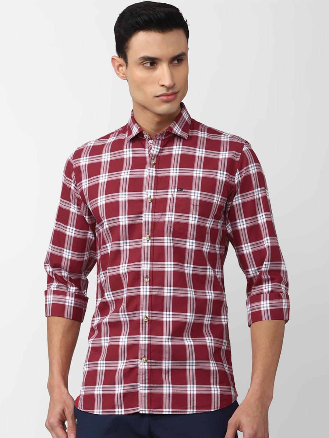 Peter England Casuals Men Slim Fit Checked Cotton Shirt