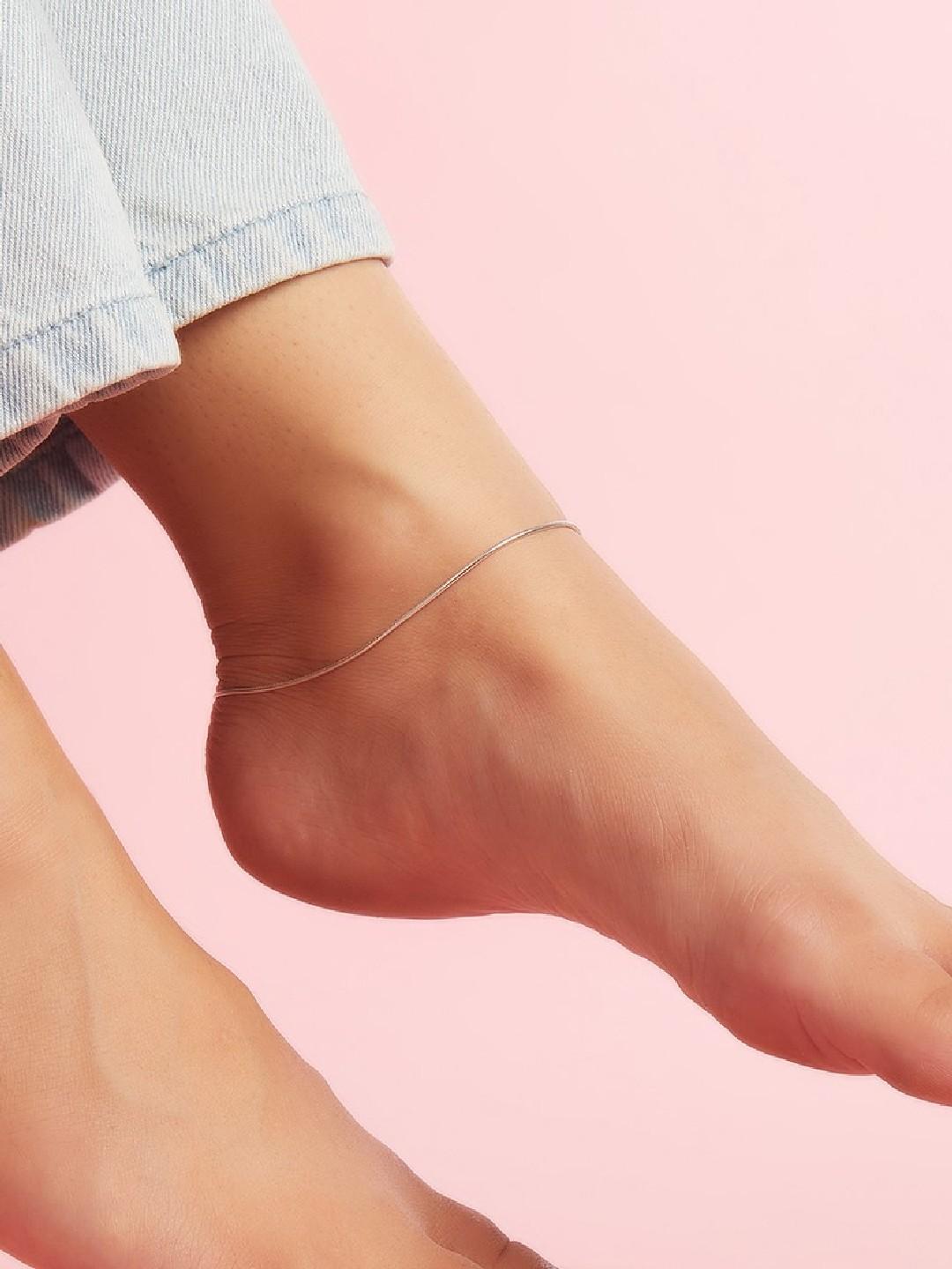 Buy Zavya Rhodium Plated Sterling Silver Anklet - - Accessories for Women