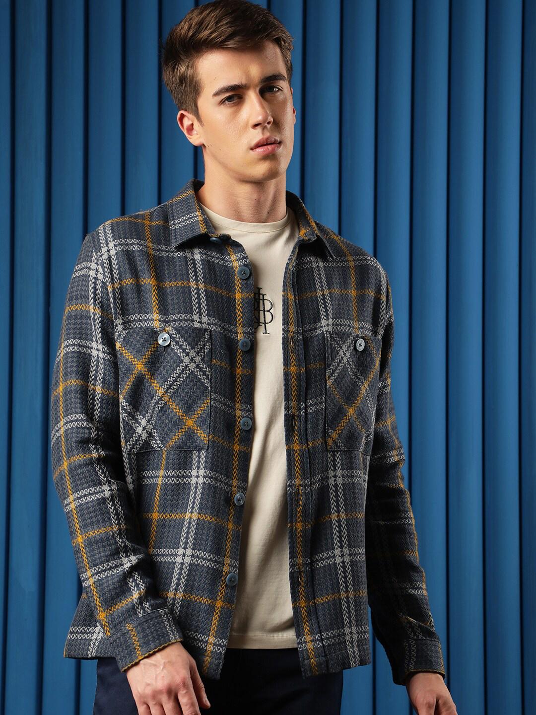 Rare Rabbit Grey Jacket Buy RARE RABBIT Men Hunter Tailored Fit Checked Denim Jacket - Jackets ...