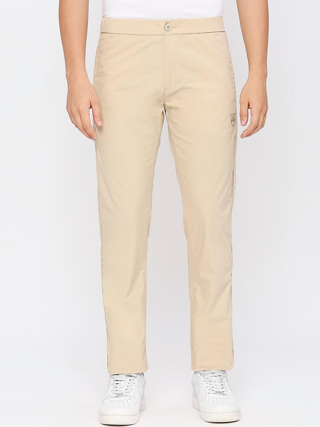 Buy Beevee Men Elasticated Side Contrast Pure Cotton Twill Track Pants ...