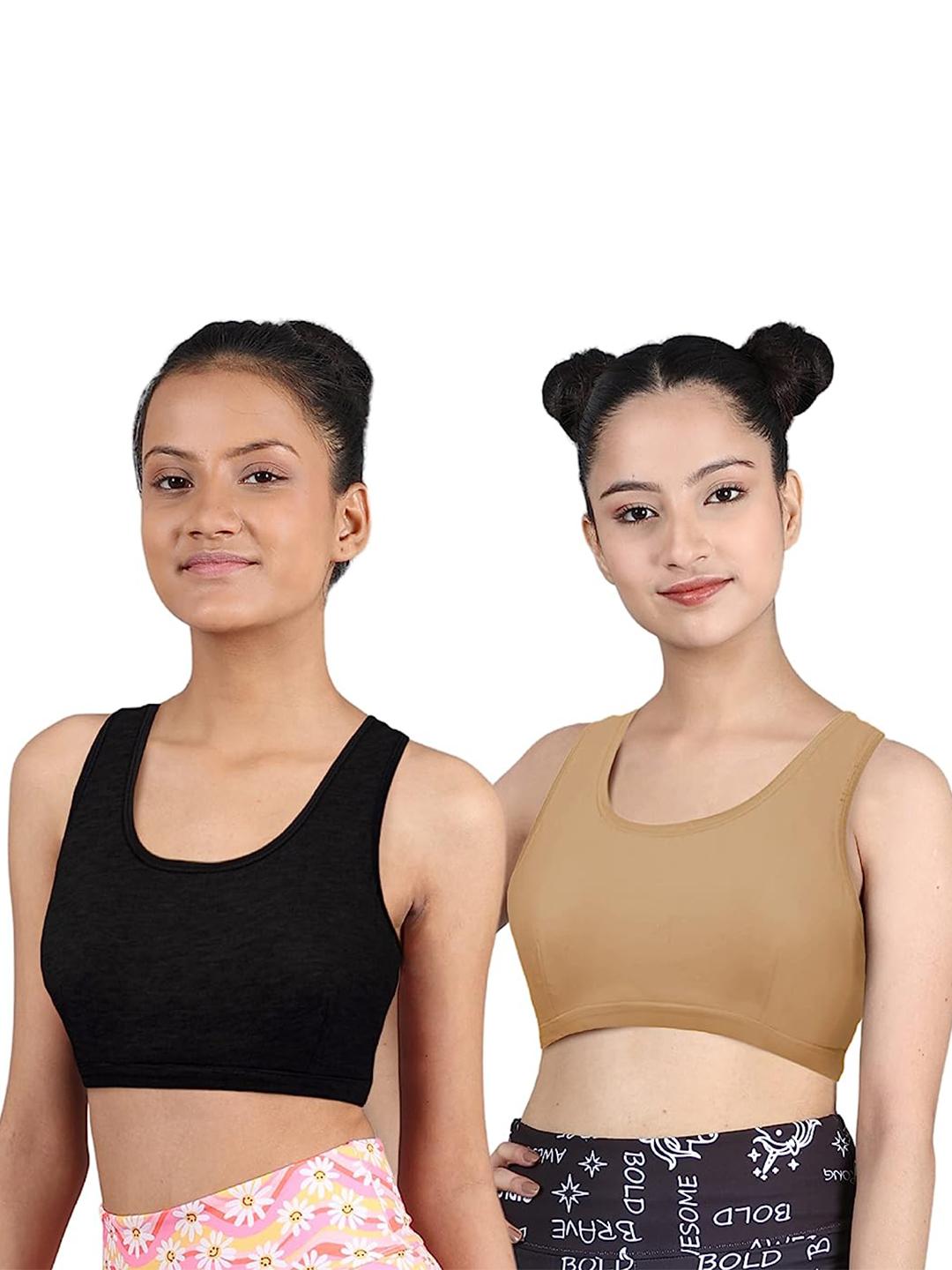 Buy DChica Pack Of 2 Non Padded Non Wired Sports Workout Bras With All Day Comfort -  - Apparel for Women