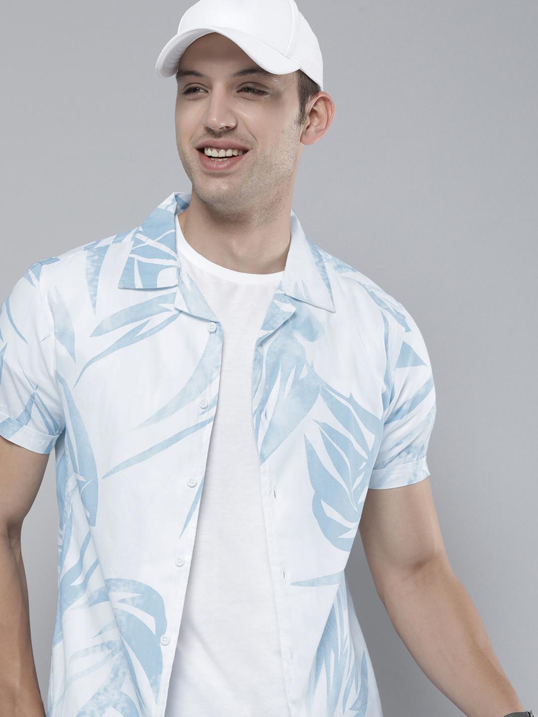 HERE&NOW Men Slim Fit Floral Printed Opaque Casual Shirt