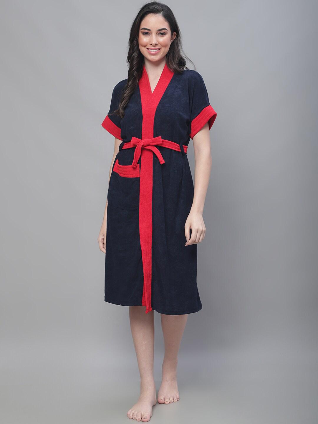 Buy ELEVANTO Women Micro Terry Bath Robe With Belt - Bath Robe And ...