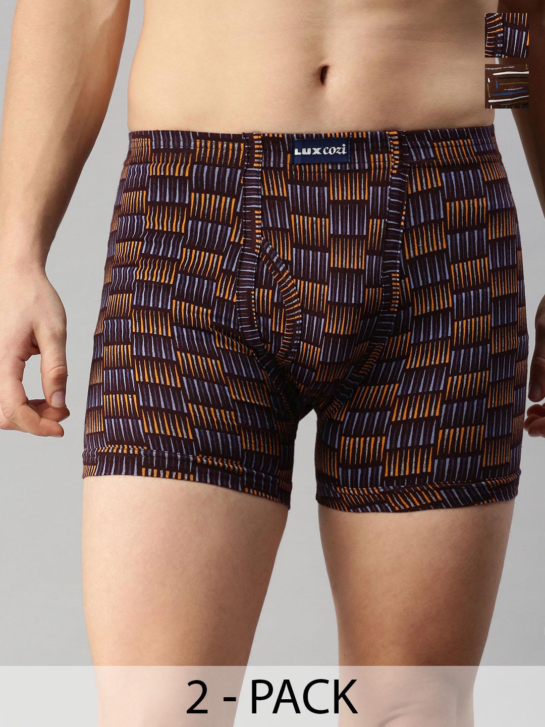Buy Lux Cozi Men Pack Of 2 Assorted Cotton Trunks COZI_BIGSHOT_LONGS_PRINT_AST5_2PC -  - Apparel for Men