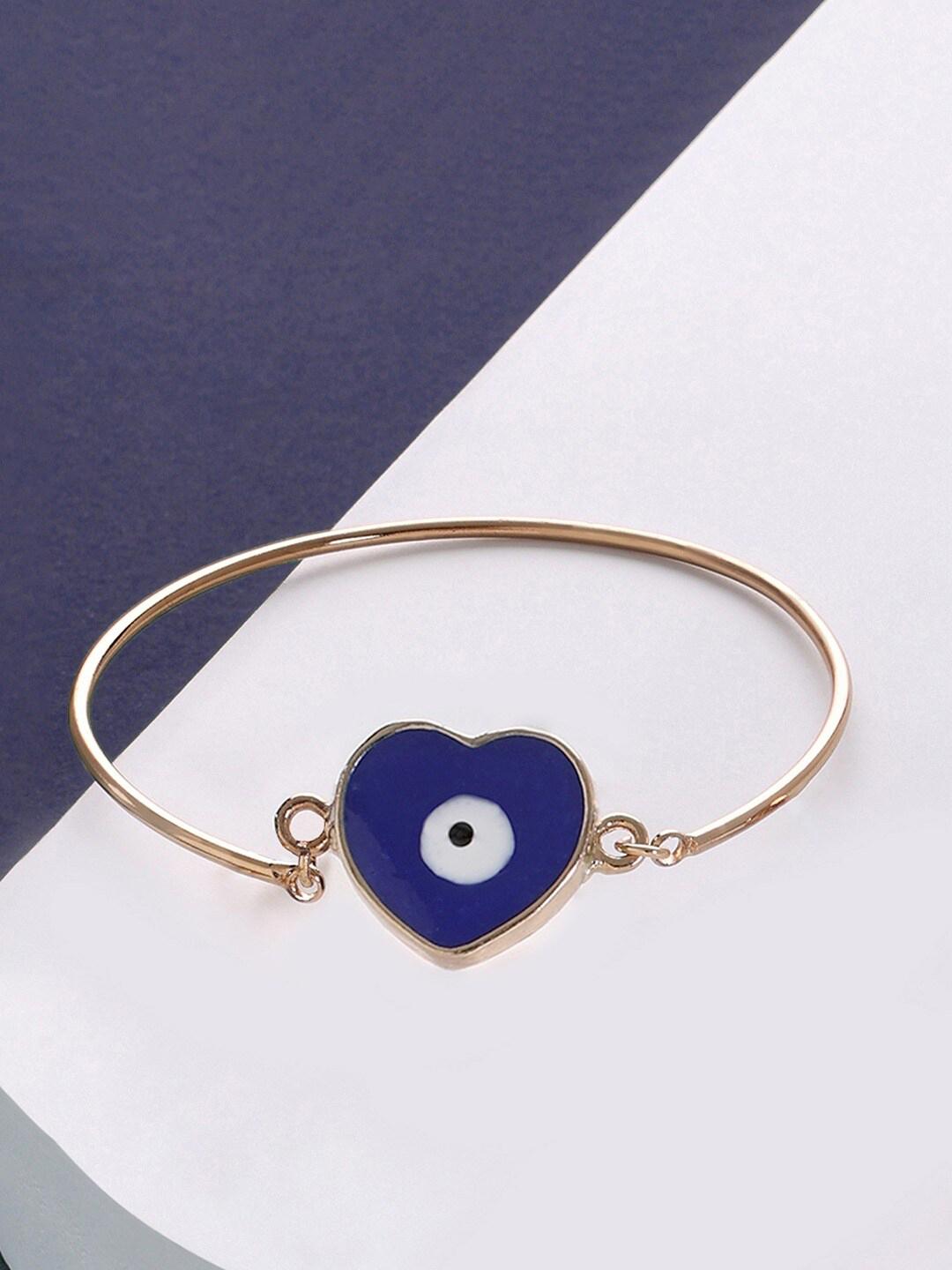 Buy AMI Women Evil Eye Heart Enamelled Gold Plated Kada Bracelet - - Accessories for Women