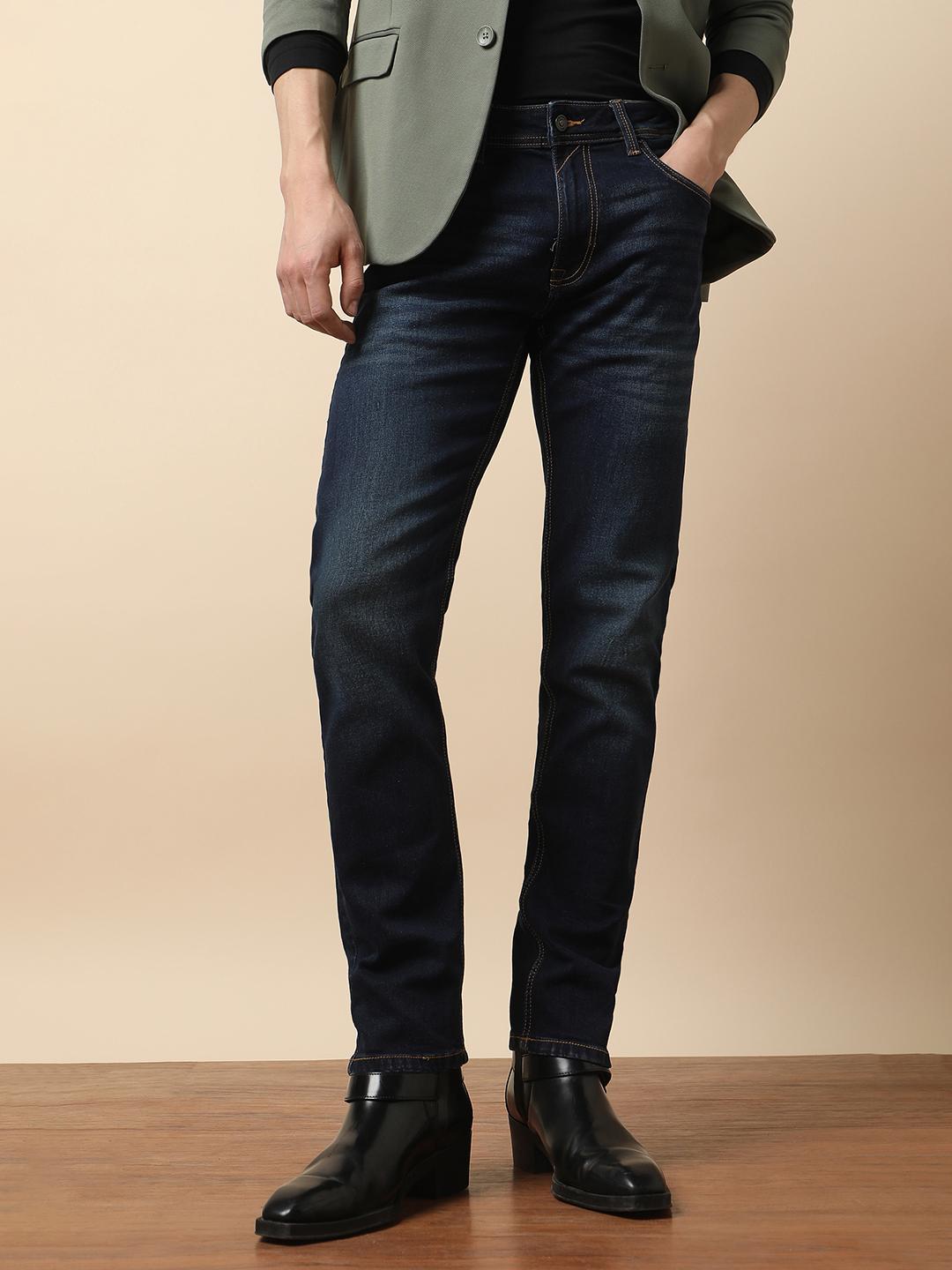 Peter England CasualsMen classic tapered mid stretch Jeans