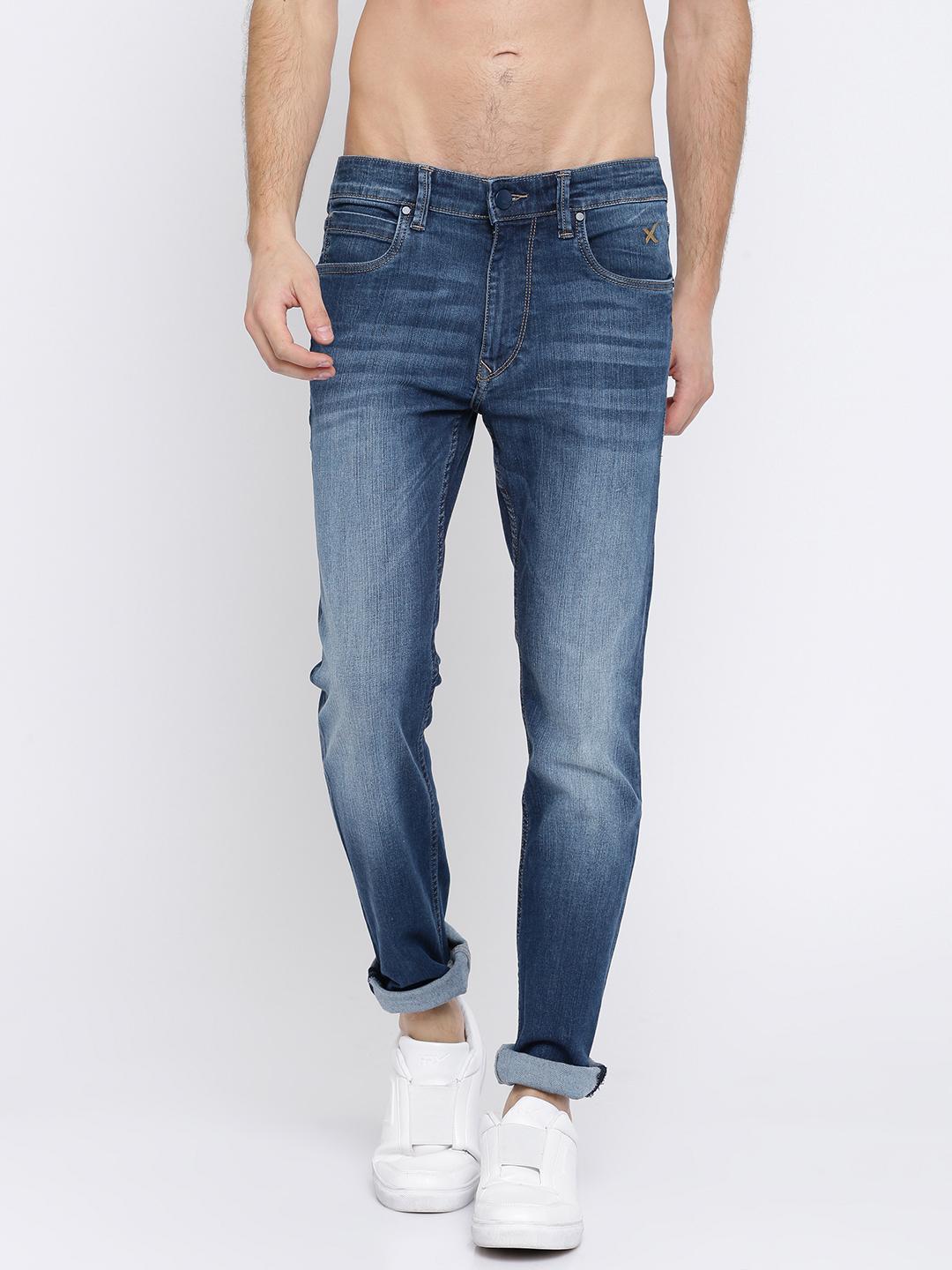 Buy HRX By Hrithik Roshan Men Blue Skinny Fit Mid Rise Clean Look ...