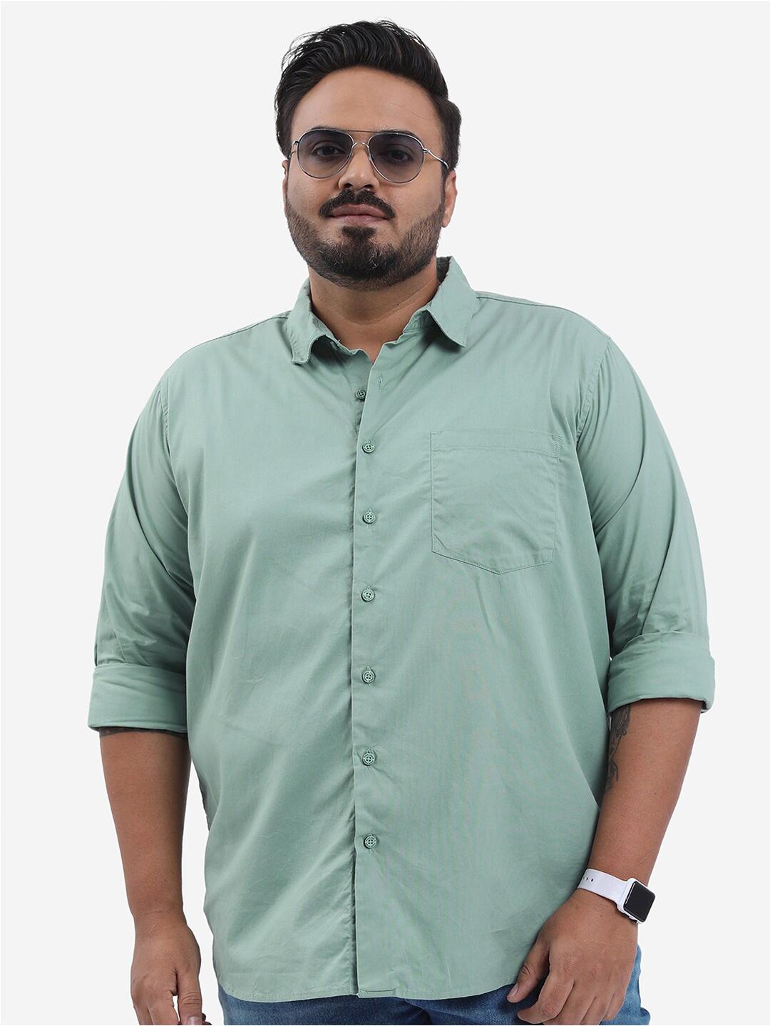 HIGHLANDER Plus Size Spread Collar Cotton Slim Fit Shirt