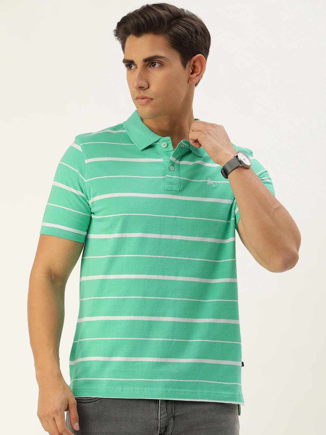 Buy Parx Striped Polo Collar Pure Cotton T Shirt - Tshirts for Men ...