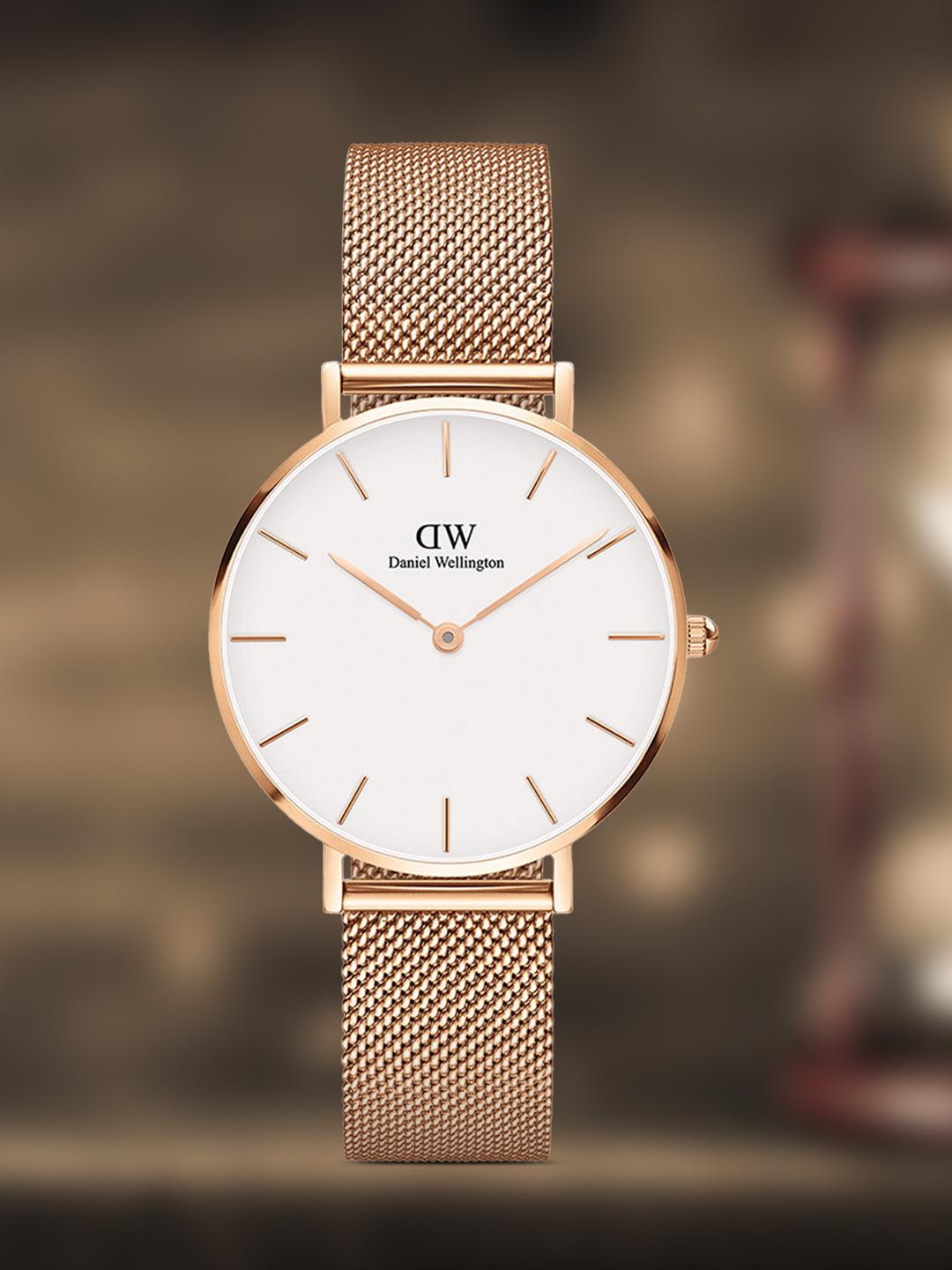 Daniel Wellington Classic Petite Silver Dial Three Tone Nylon Strap Watch for Women - DW00100255