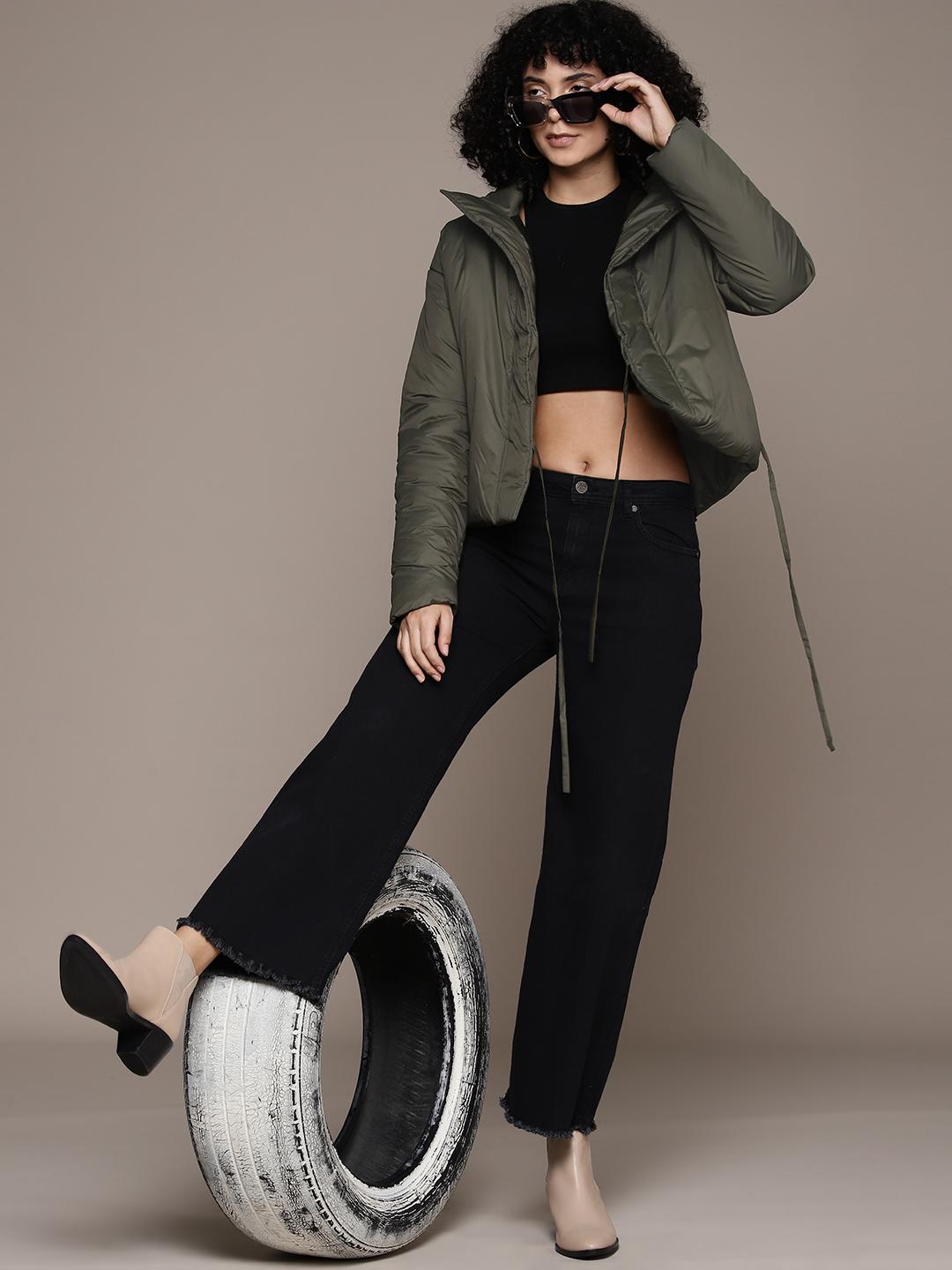 The Roadster Lifestyle Co. Solid Front-Open Padded Jacket