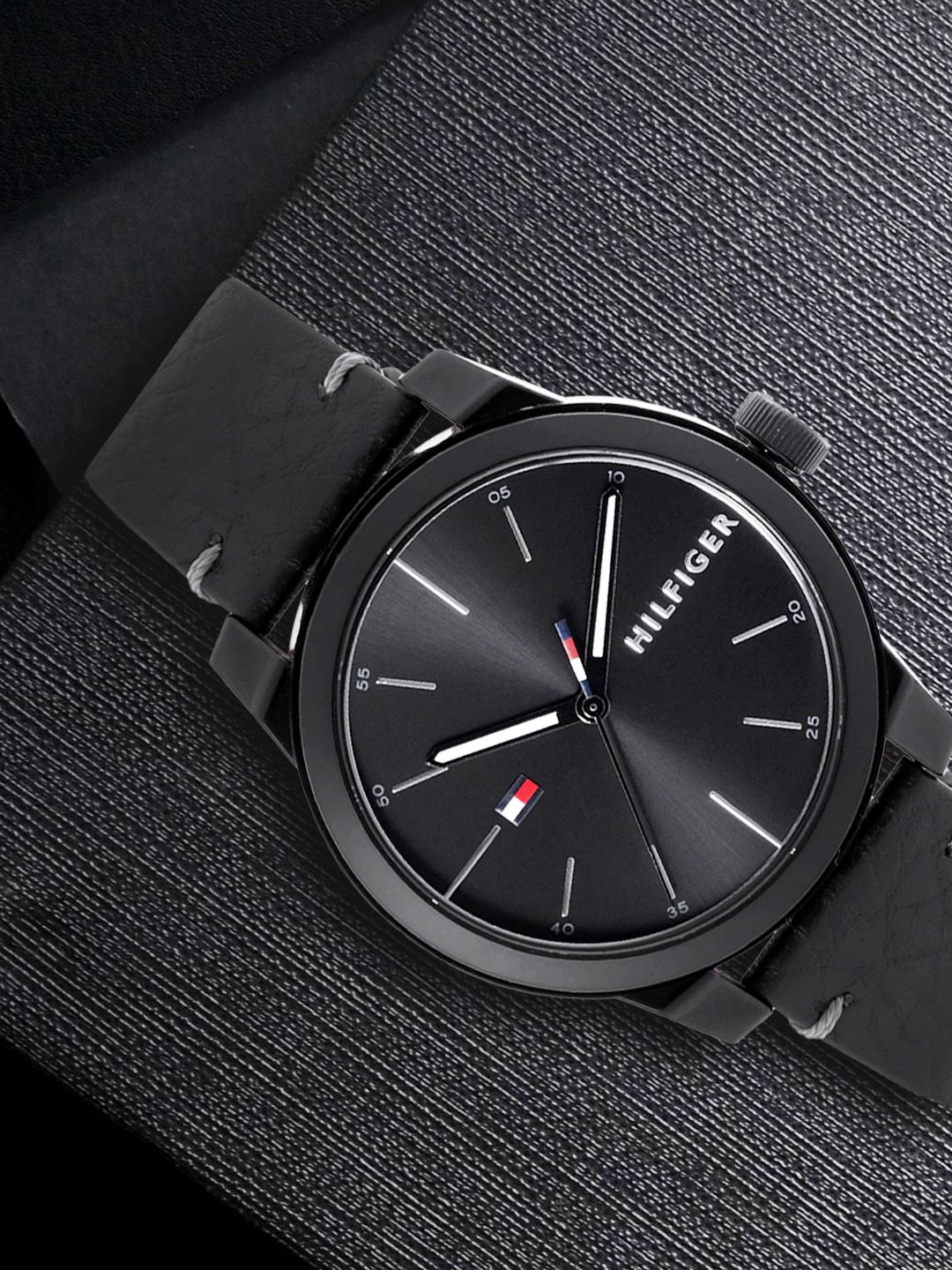 Buy Tommy Hilfiger Men Black Dial & Black Leather Straps Analogue Watch TH1791384 -  - Accessories for Men