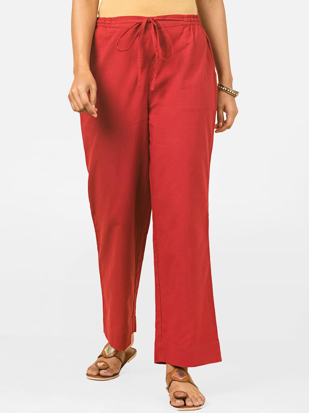 Women's Lavender Comfort Straight Fit Cotton Parallel Trouser