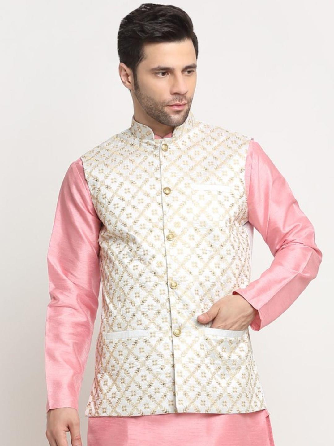KRAFT INDIA Ethnic Embroidered Zari Nehru Jacket