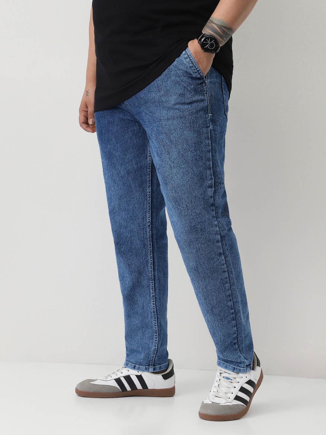 Urbano Plus Men Mid-Rise Heavy Fade Stretchable Jeans