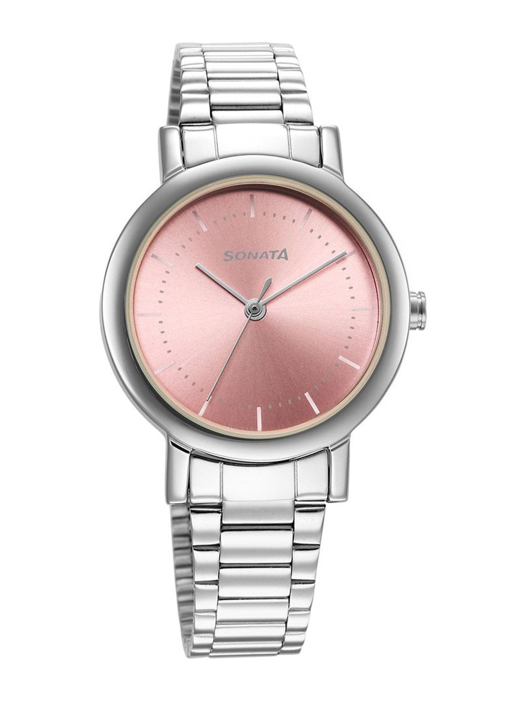 Buy Sonata Essentials Quartz Analog With Pink Dial Watch For Women 8174sm03 - - Accessories for Women
