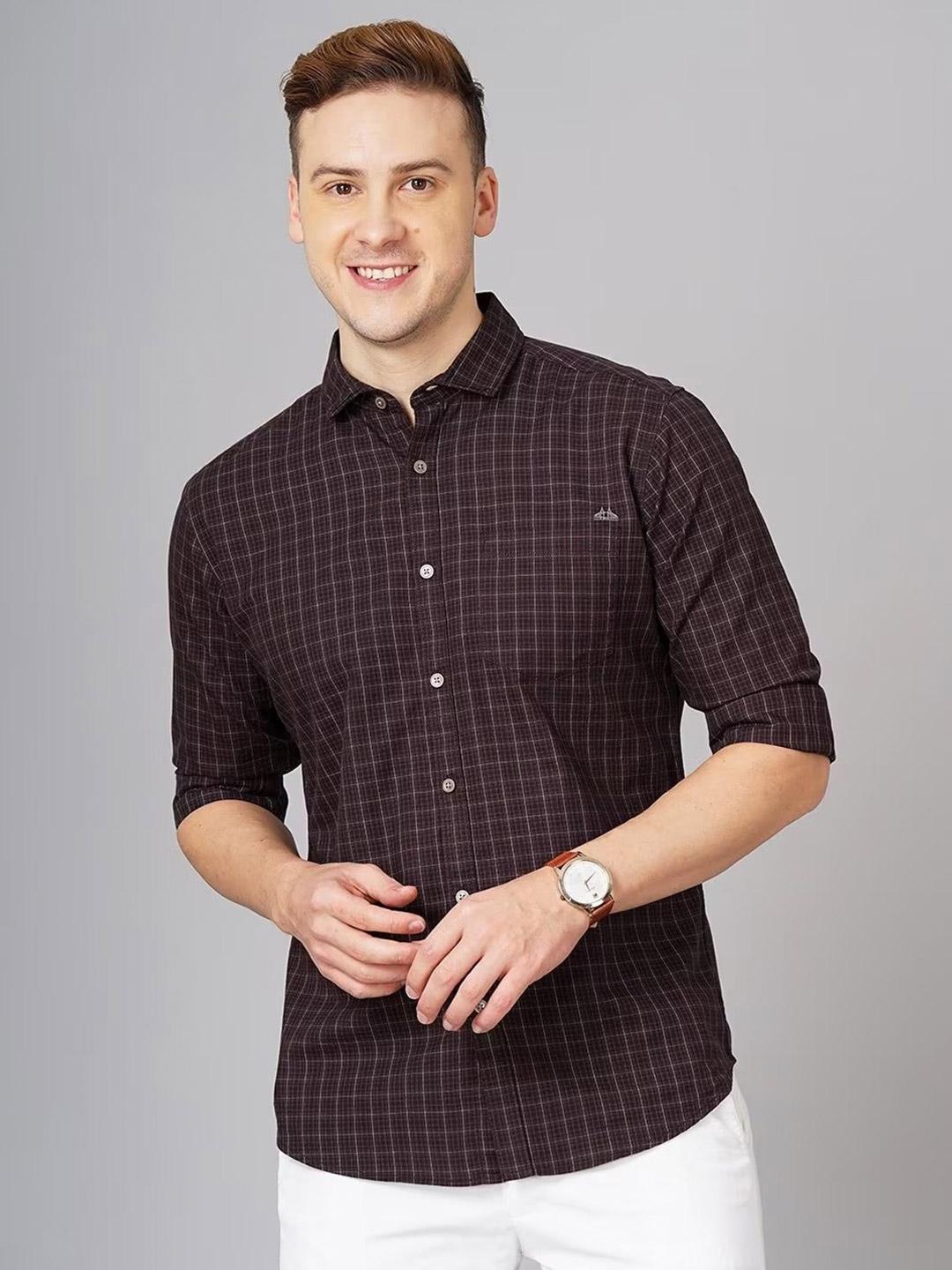British Club Slim Fit Grid Tattersall Checked Cotton Shirt - Image 1