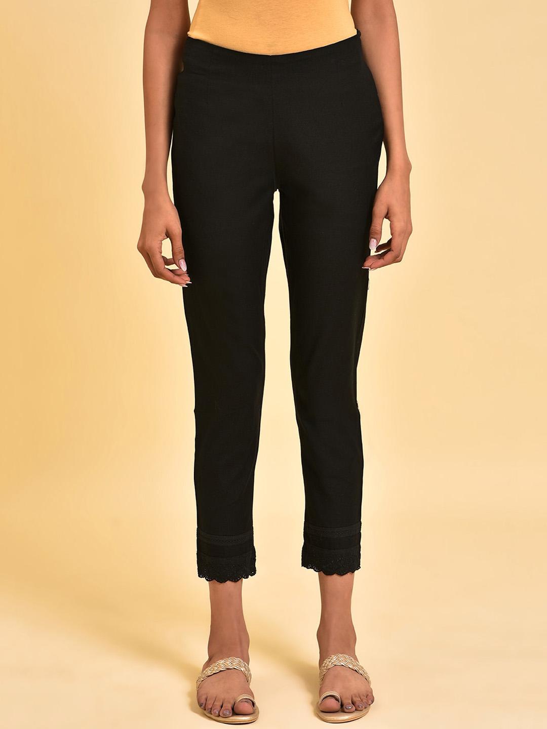 Women Black Slim Fit Trousers main image 1