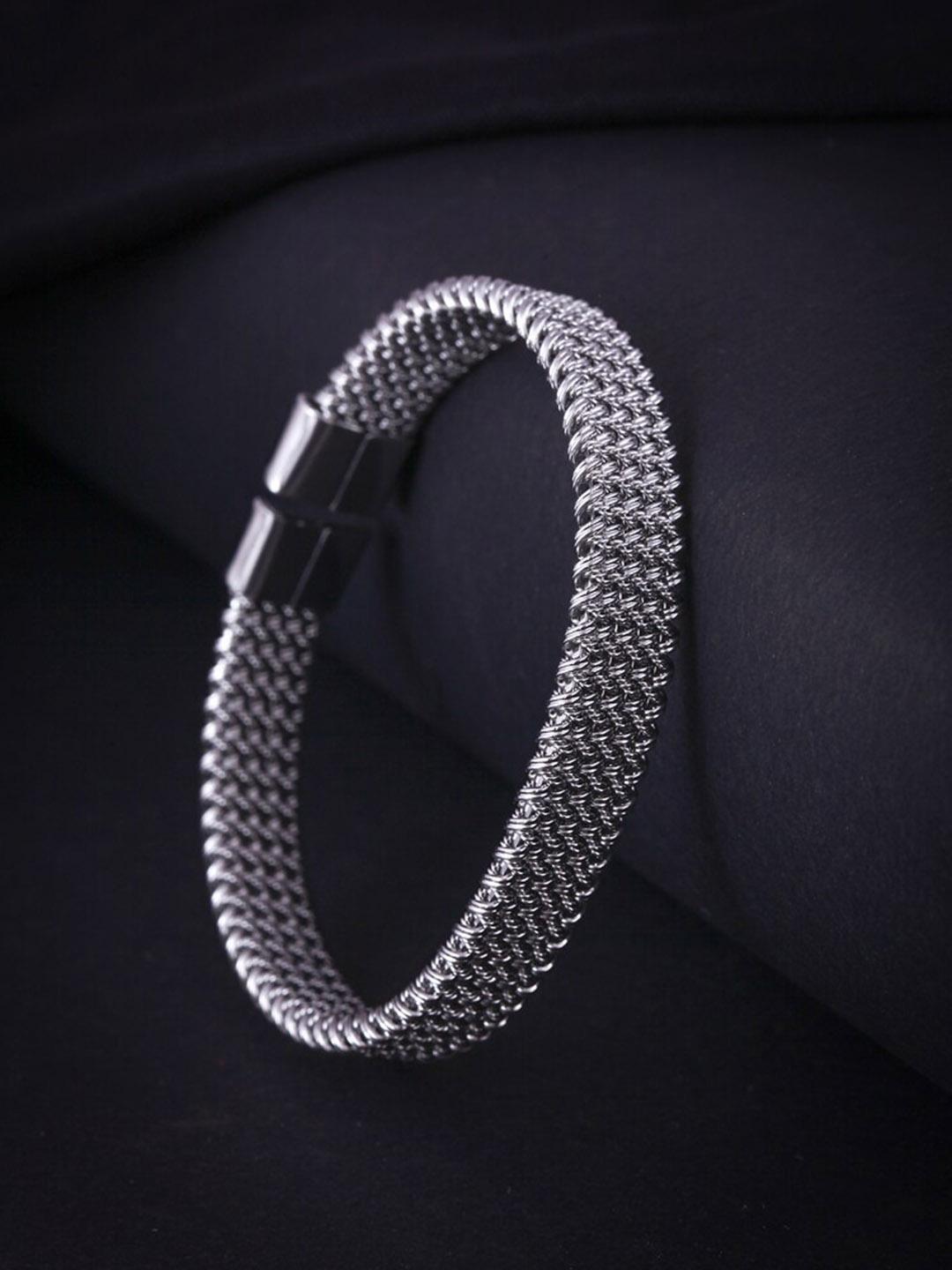 Buy MEENAZ Men Silver Plated Kada Bracelet - - Accessories for Men