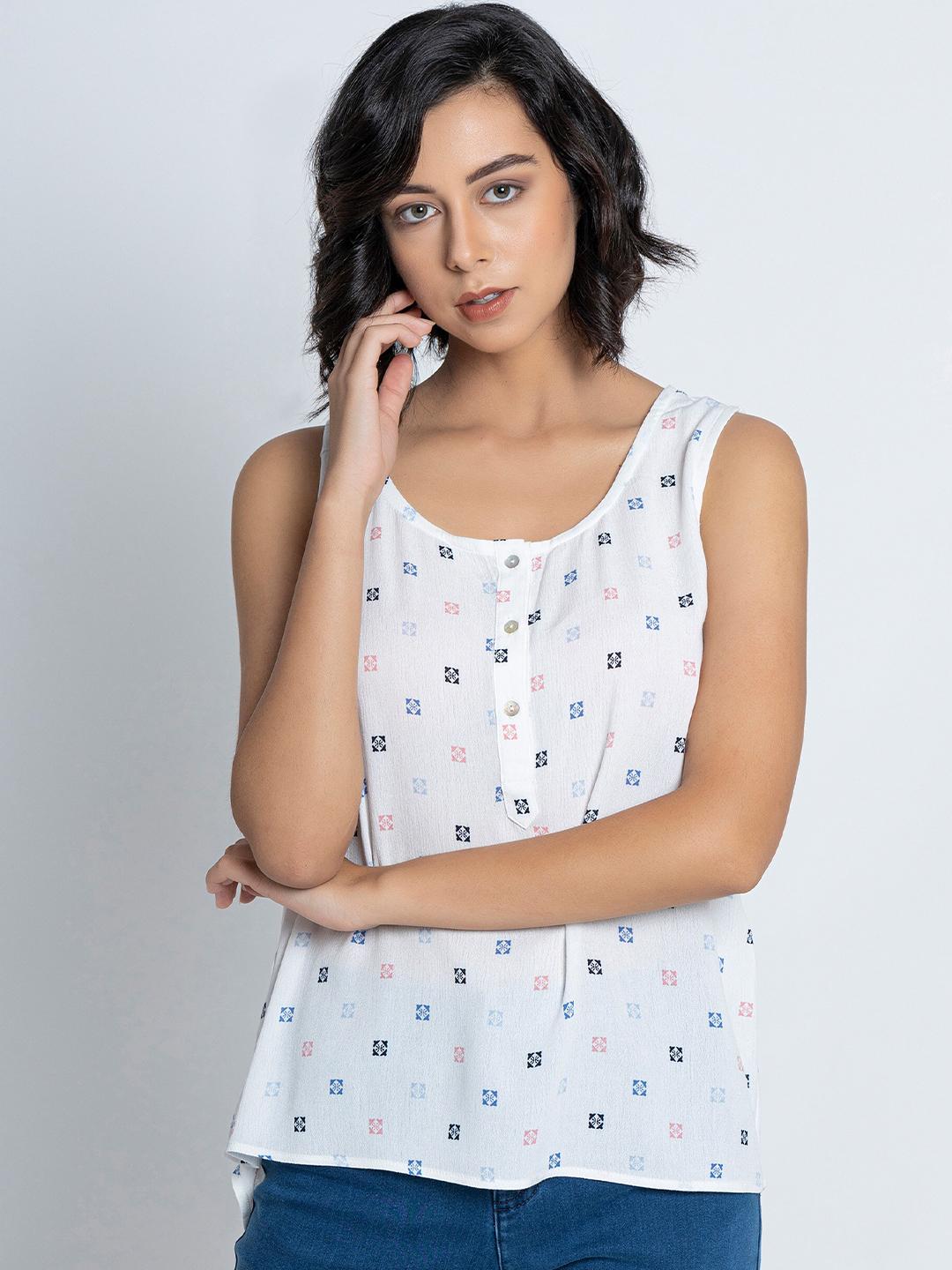 Sleeveless A-Line Top in Cielo