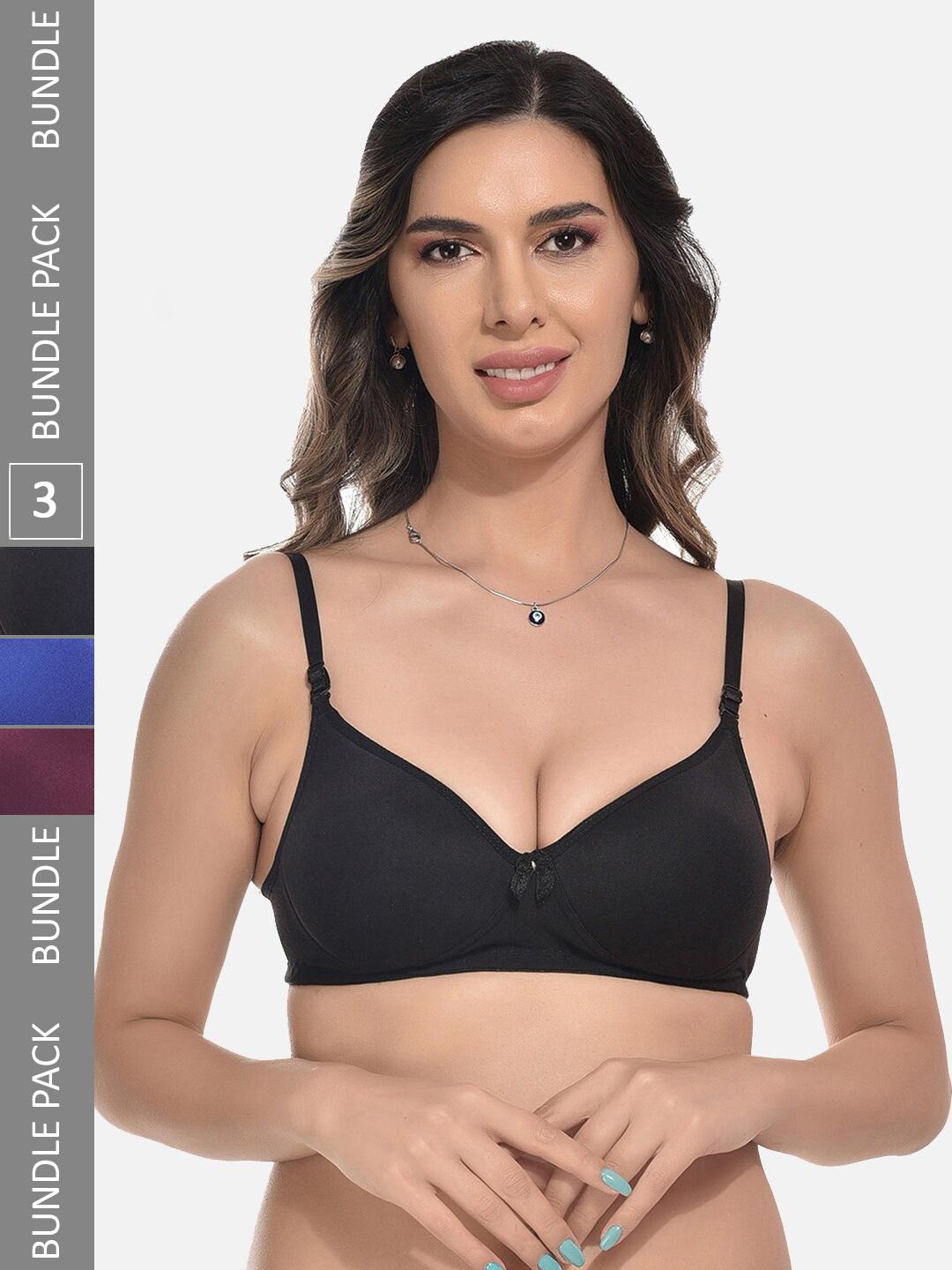 Buy StyFun Pack Of 3 Bra Full Coverage Lightly Padded - - Apparel for Women