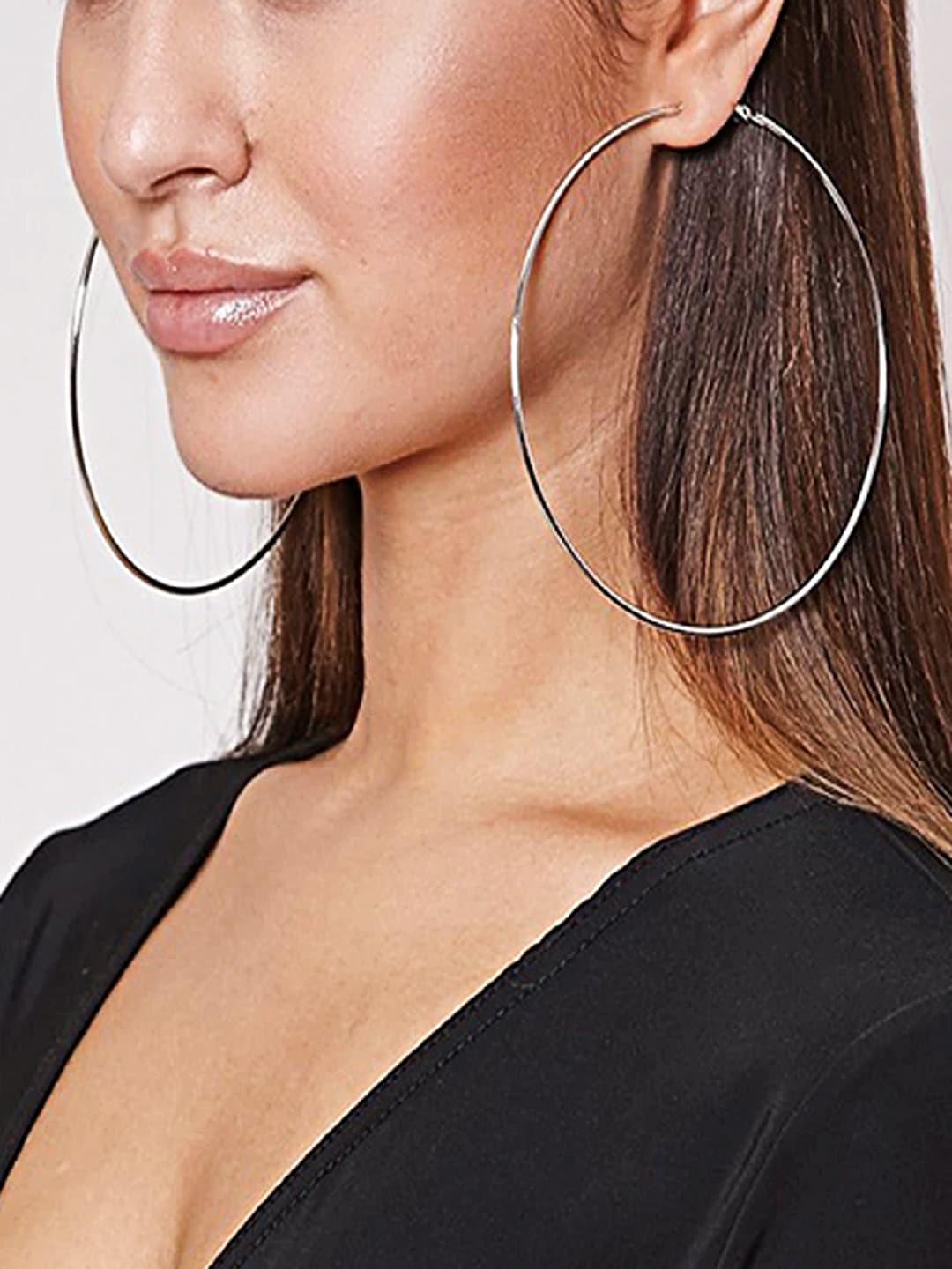 Buy Proplady German Silver Circular Hoop Earrings - - Accessories for Women