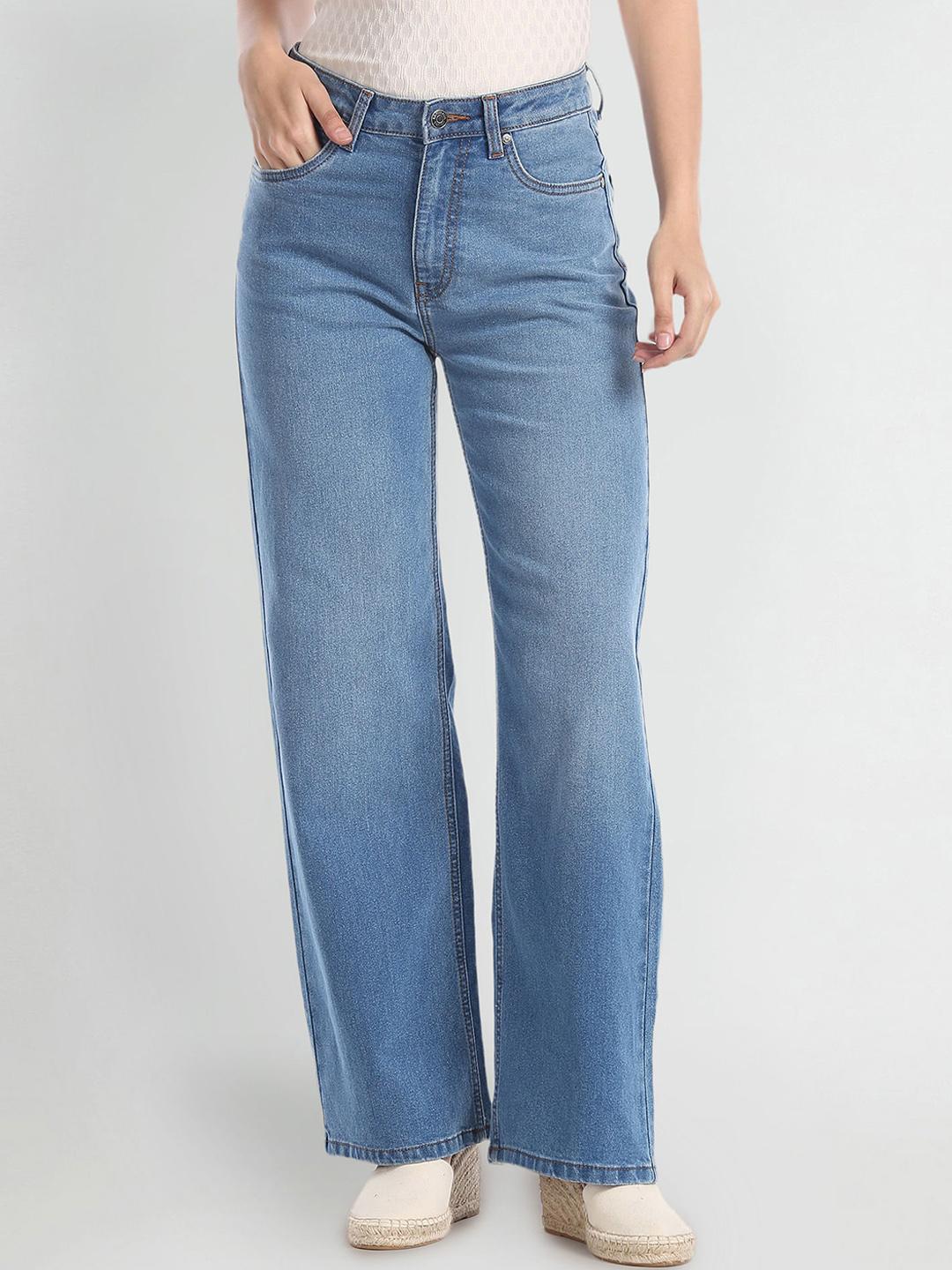 U.S. Polo Assn. Women Wide Leg Mid-Rise Stretchable Jeans