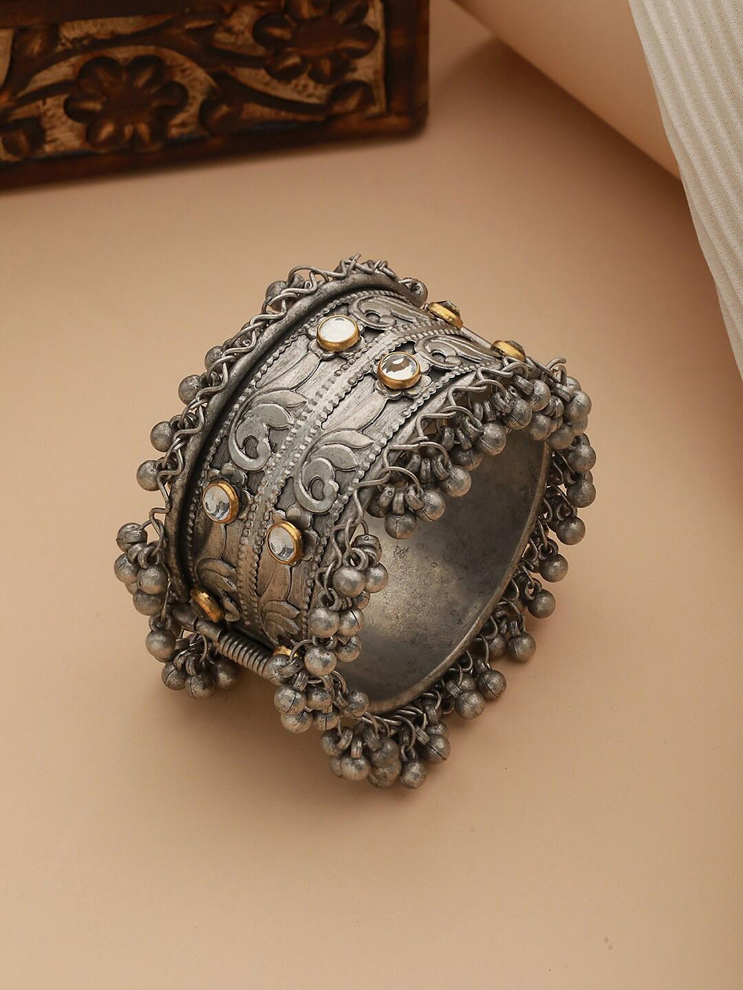 Buy Jazz And Sizzle Silver Plated Kada Bracelet -  - Accessories for Women