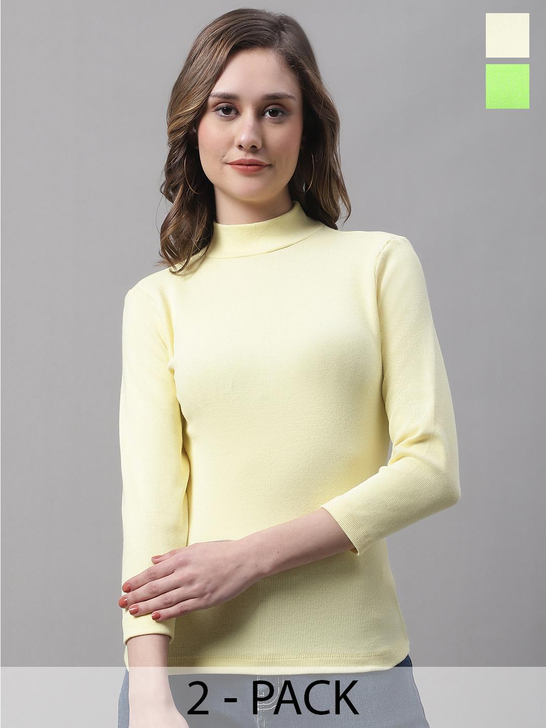 Buy FBAR Yellow Cotton Top Tops for Women 24050290 Myntra — free download