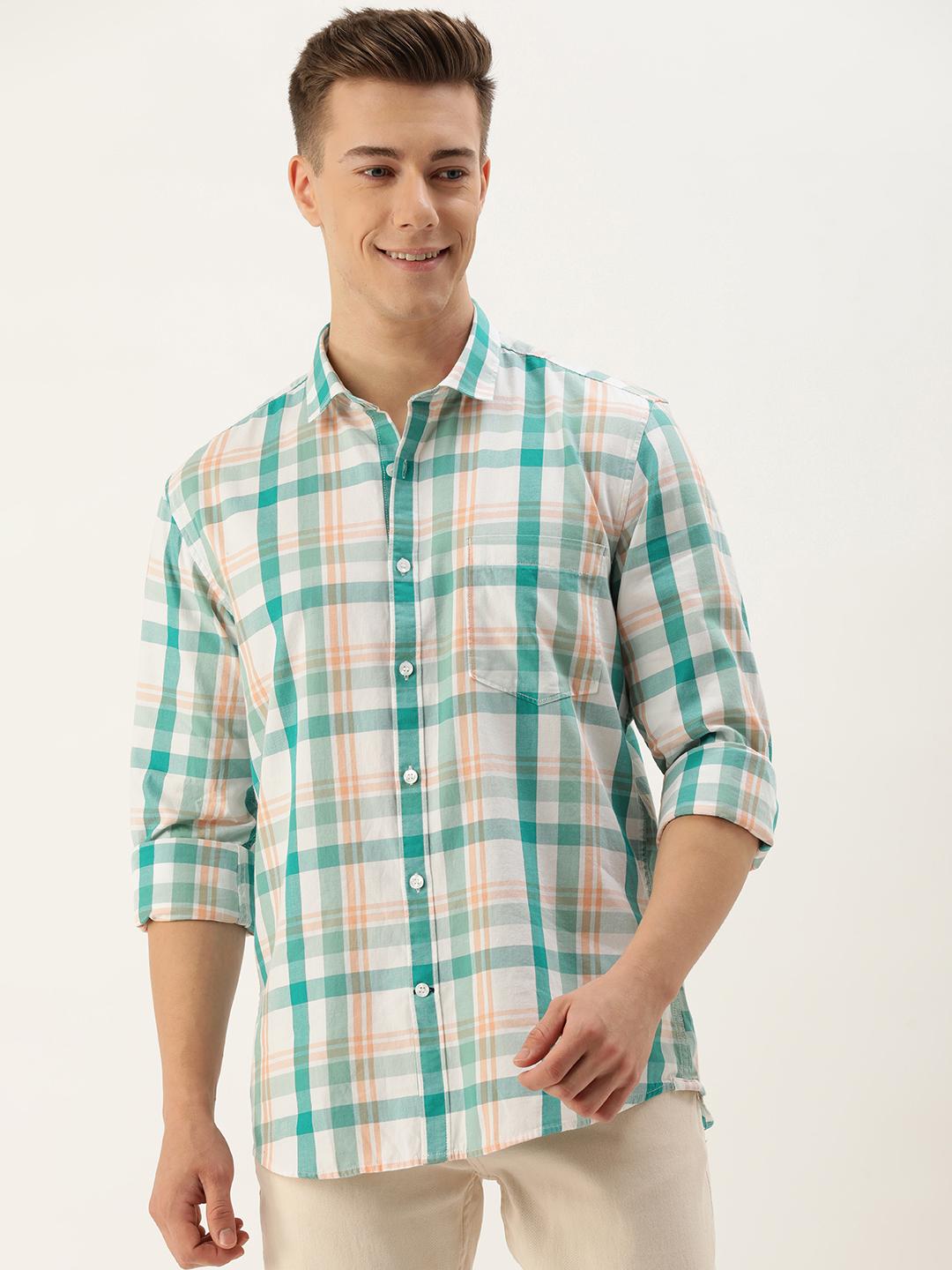 Mast & Harbour Men Standard Opaque Checked Cotton Casual Shirt