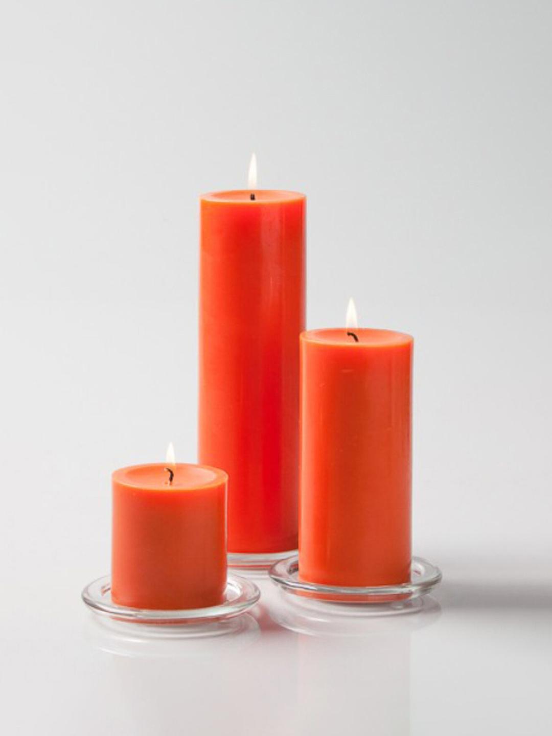 Buy Aromatic Fables Wax Pillar 3Pcs Scented 1 Wick Orange Solid Geometric Regular Candles -  - Home for Unisex