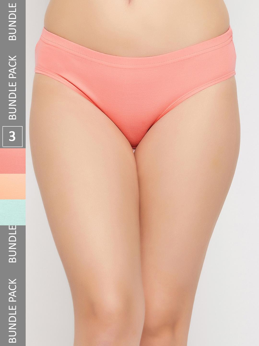 Buy Curves By ZeroKaata Pack Of 3 Plus Size Assorted Solid Cotton Briefs Panty For Women - - Apparel for Women