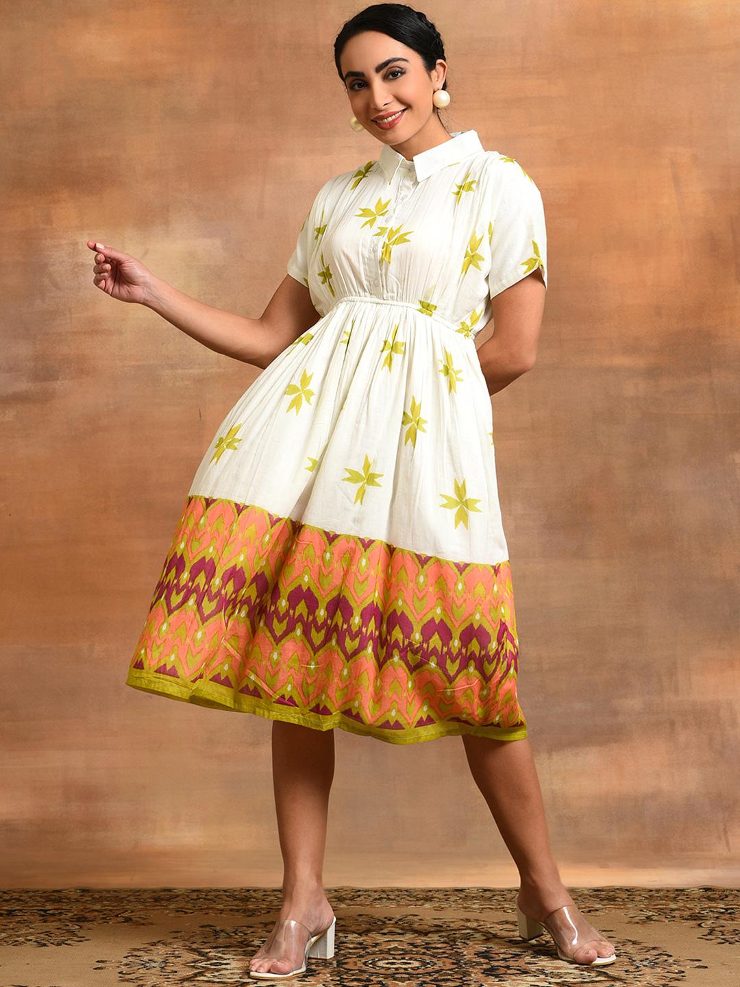 Women Multi Ethnic Printed Flared Dress
