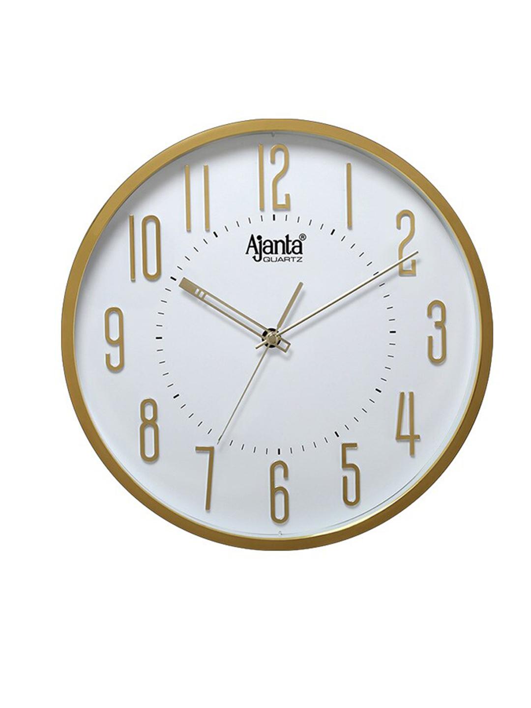 Buy Ajanta White Textured Traditional Wall Clock -  - Home for Unisex
