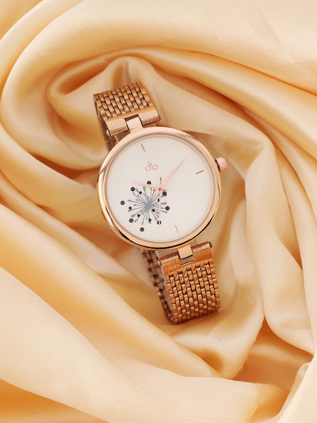 Buy DressBerry Women Brass Embellished Dial & Bracelet Style Straps Analogue Watch DB_SS23_13A -  - Accessories for Women