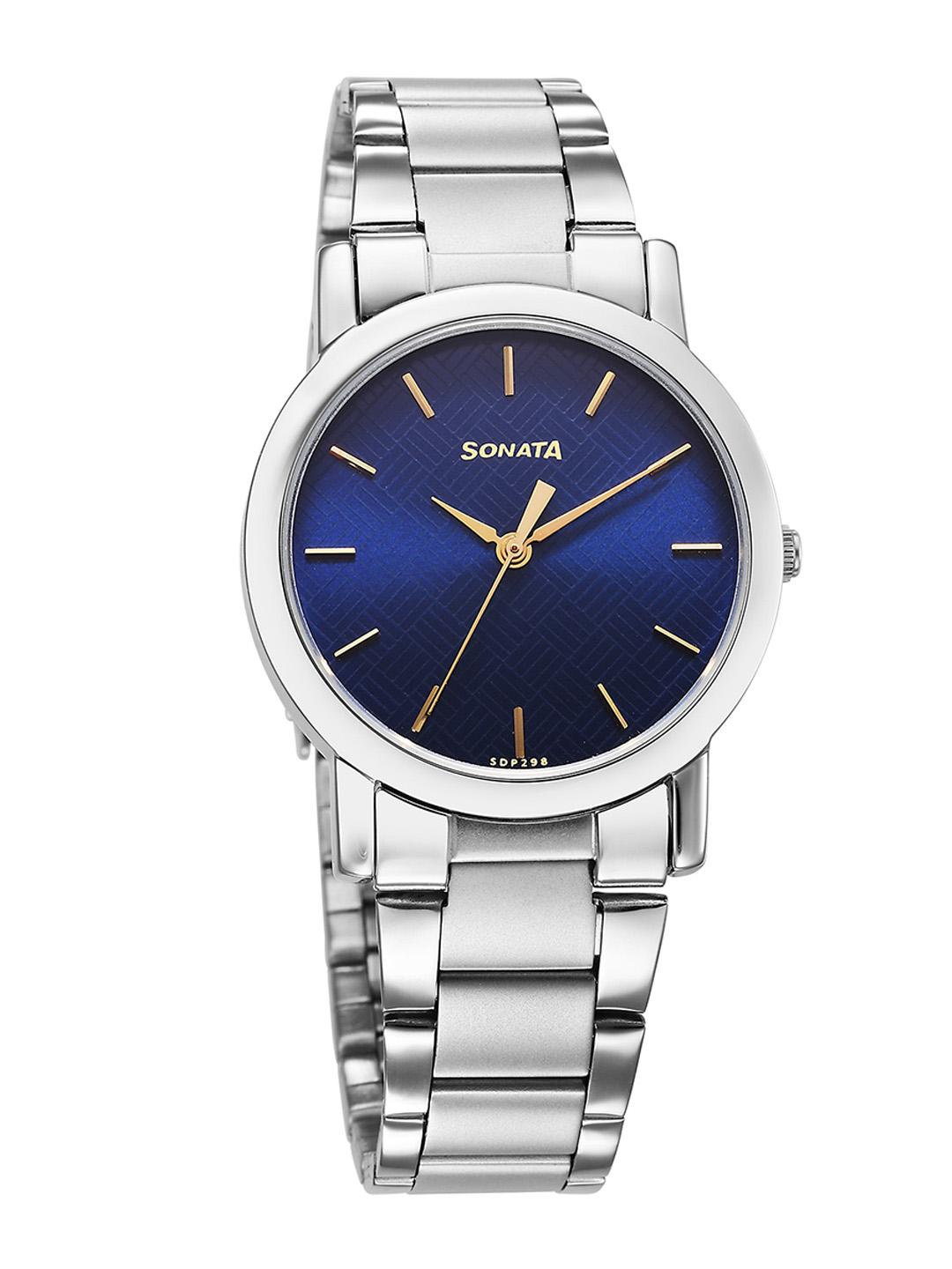 Buy Sonata Classic Quartz Analog With Blue Dial Watch For Men Nt7987sm06w - - Accessories for Men