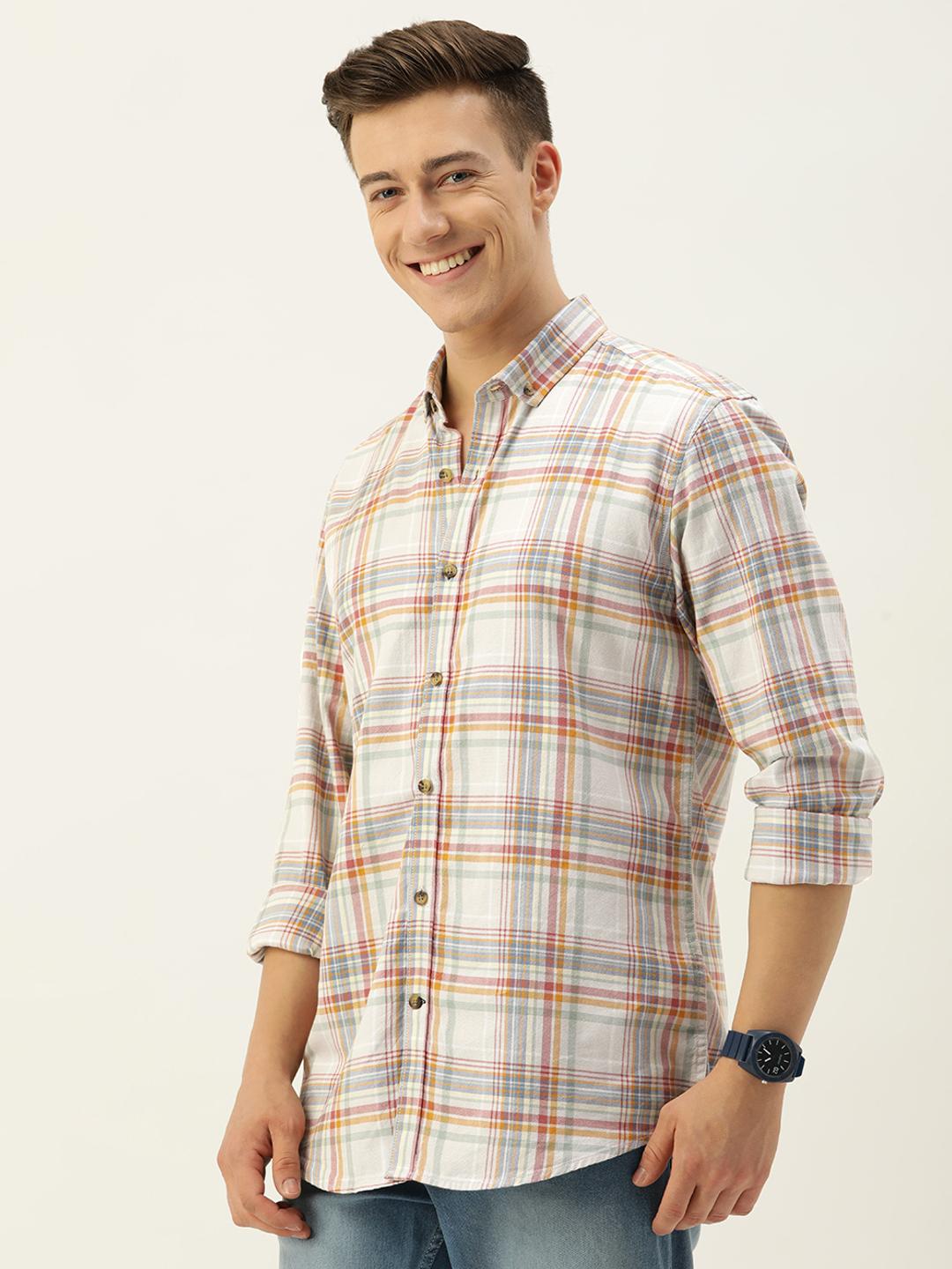 Mast & Harbour Men Standard Opaque Checked Casual Cotton Shirt