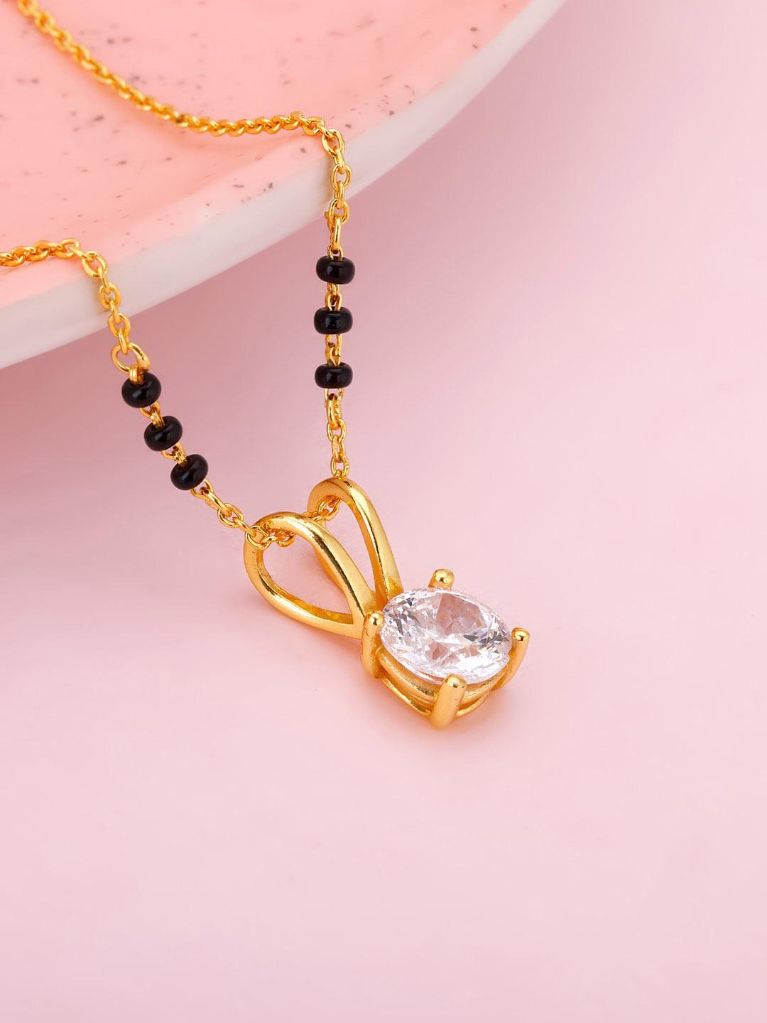 Buy GIVA 925 Silver Golden Forever Moments Gold Plated Studded Mangalsutra -  - Accessories for Women