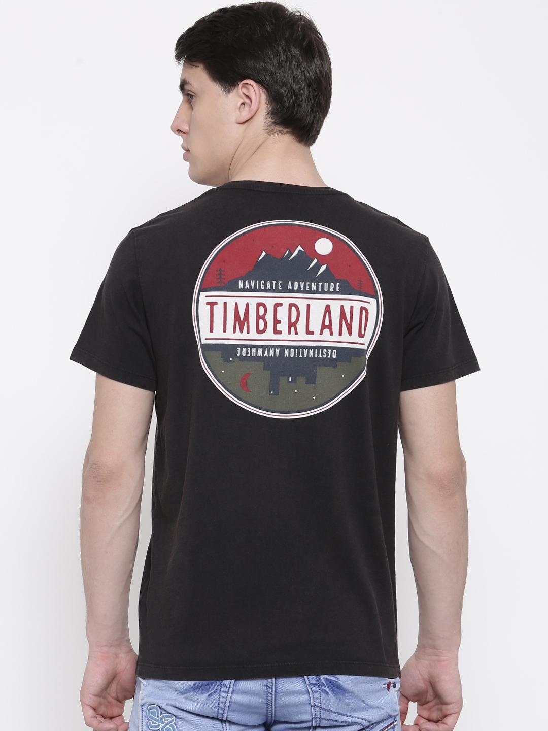Timberland Black Organic Cotton Men T-Shirt