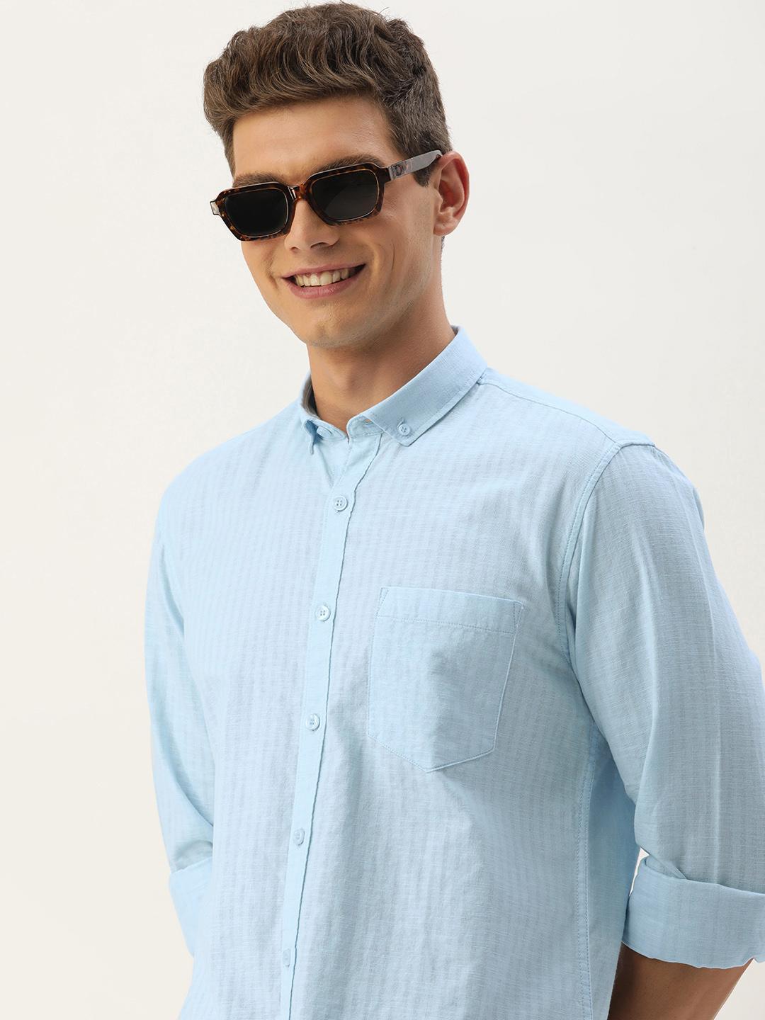 Mast & Harbour Men Standard Opaque Striped Casual Shirt