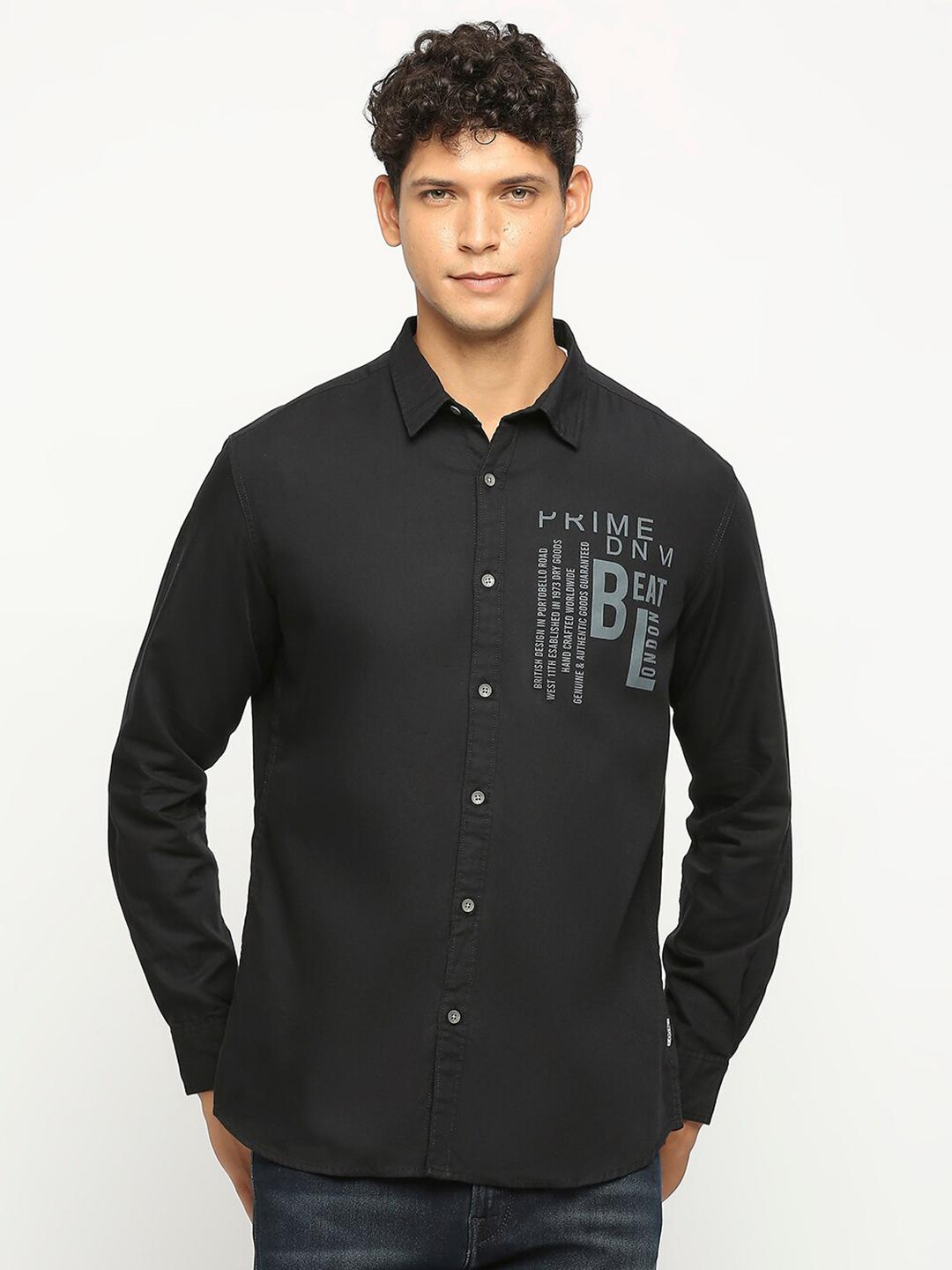 BEAT LONDON by PEPE JEANS Slim Fit Typography Printed Pure Cotton Casual Shirt