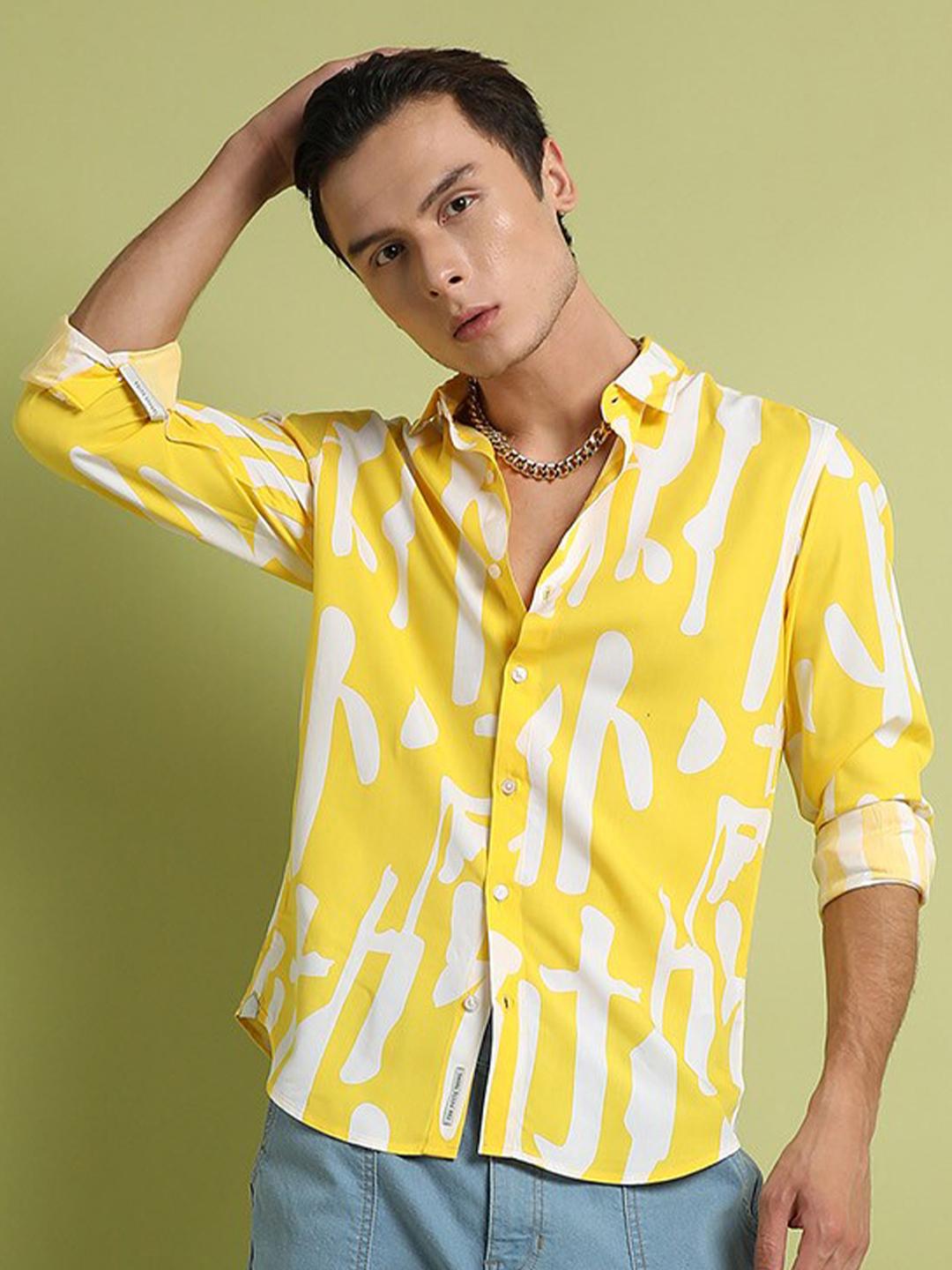 Campus Sutra Abstract Printed Classic Casual Shirt
